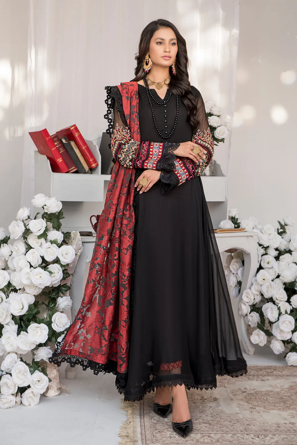 ALEEZAY FORMAL CHIFFON LONG FROCK 09