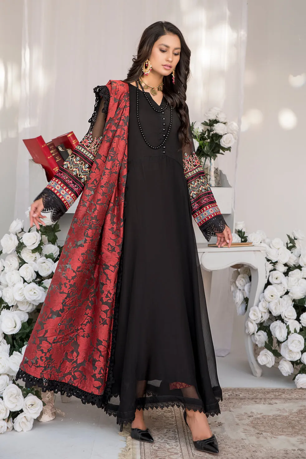 ALEEZAY FORMAL CHIFFON LONG FROCK 09