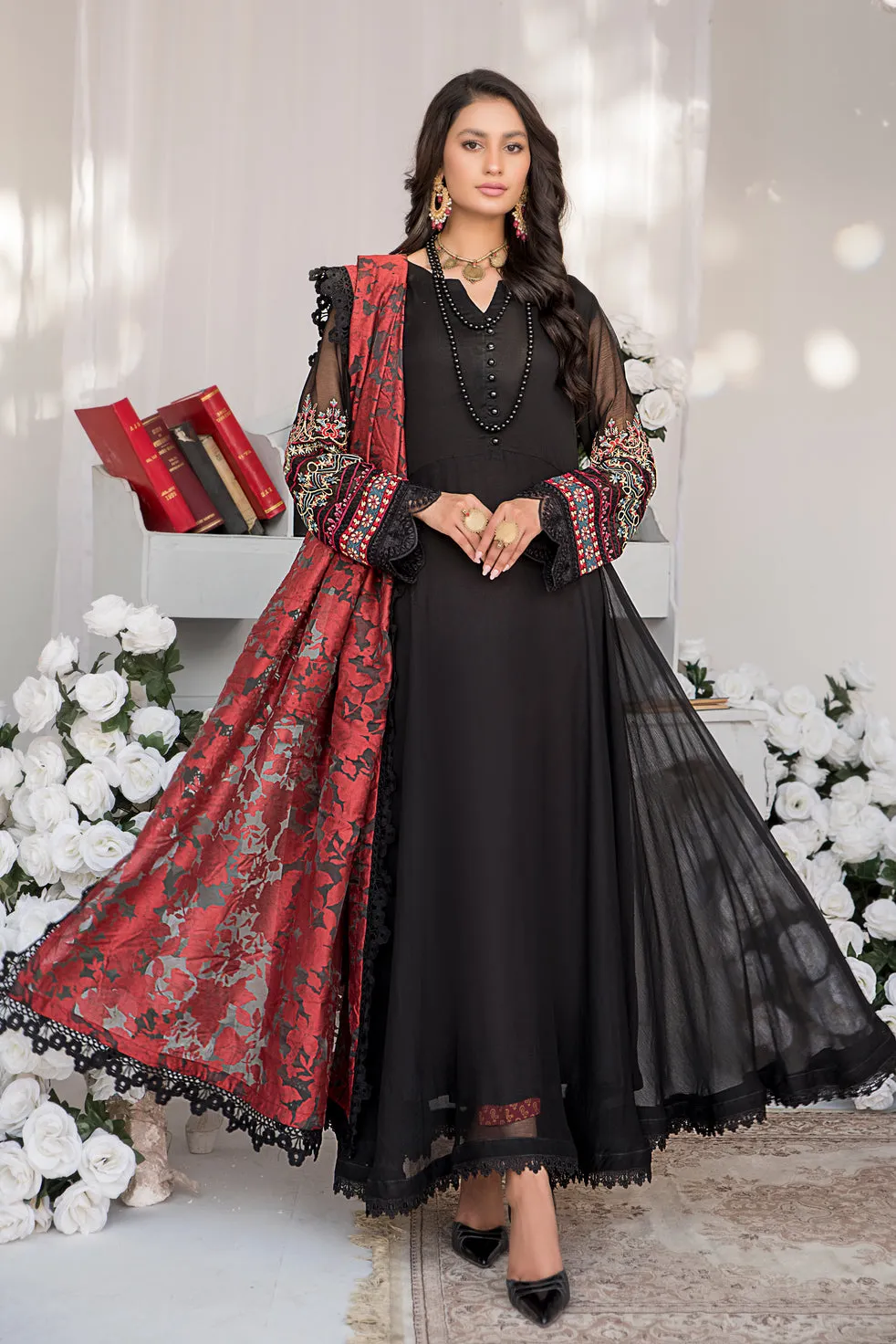 ALEEZAY FORMAL CHIFFON LONG FROCK 09