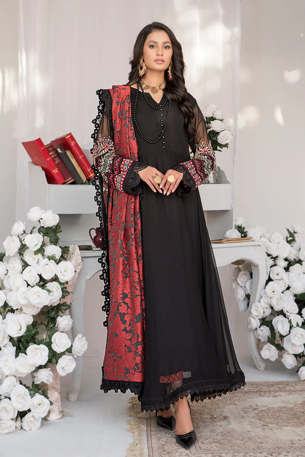 ALEEZAY FORMAL CHIFFON LONG FROCK 09