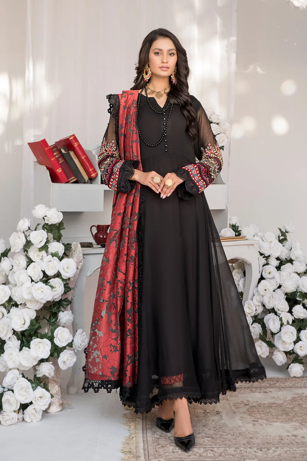 ALEEZAY FORMAL CHIFFON LONG FROCK 09