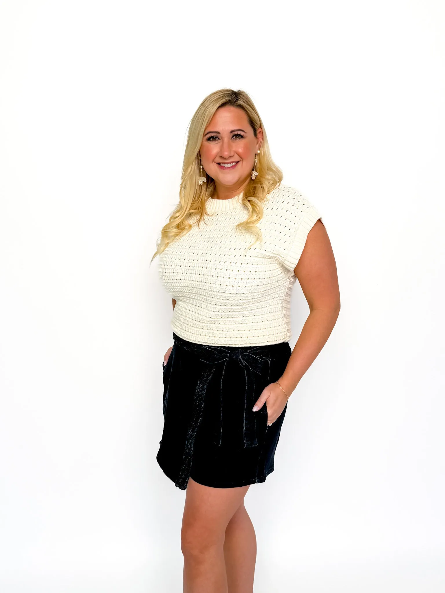 Black Denim Wrap Skort