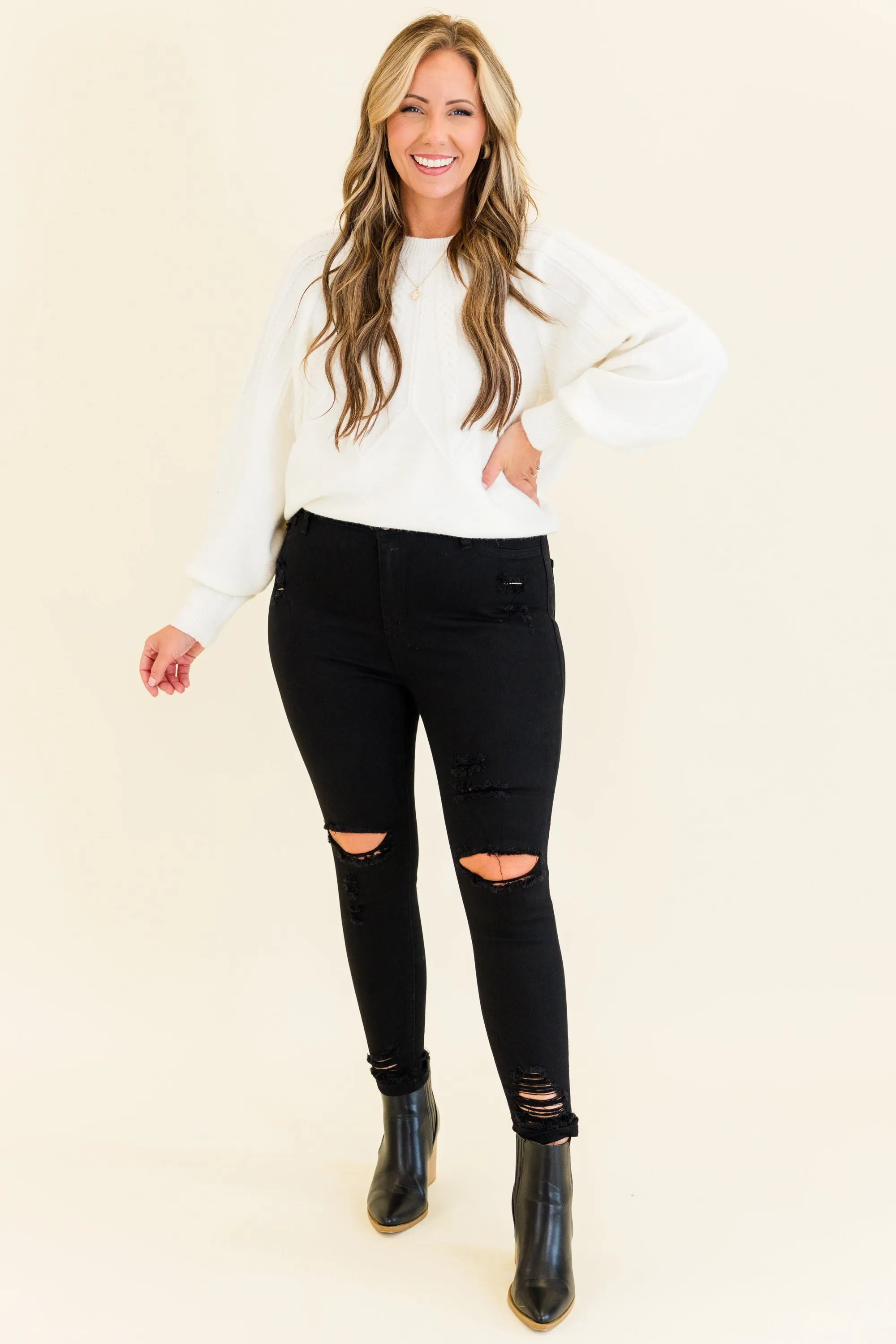 Blank Slate Skinny Jeans, Black