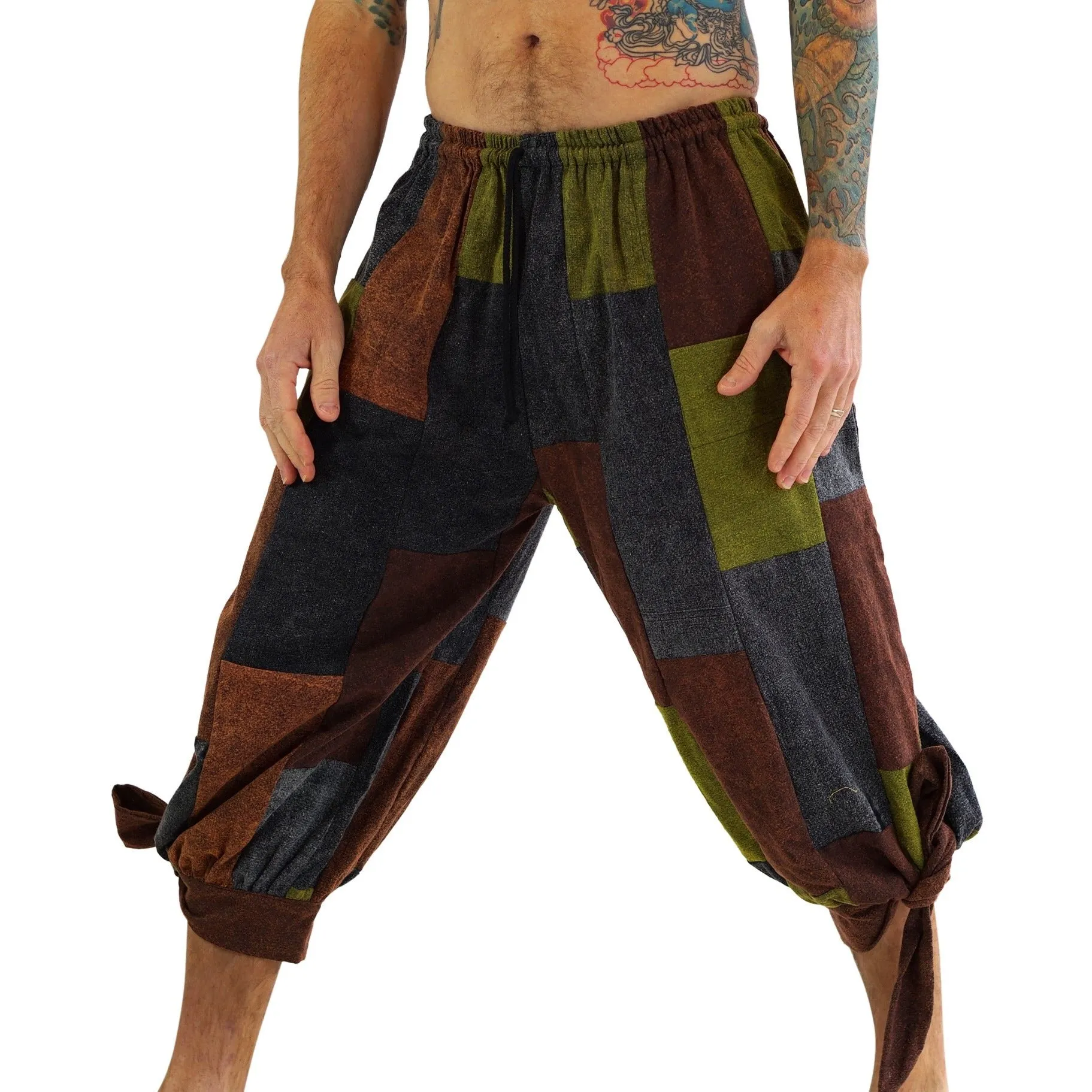 'Buccaneer' Pirate Pants - Stone Patchwork