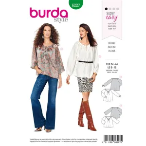 Burda Style Pattern 6227 Misses' Blouse - Carmen Blouse - Drawstring Neckline