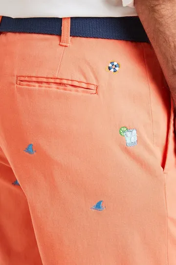 Castaway Cisco Short Stretch Twill Coral with Fin & Tonic