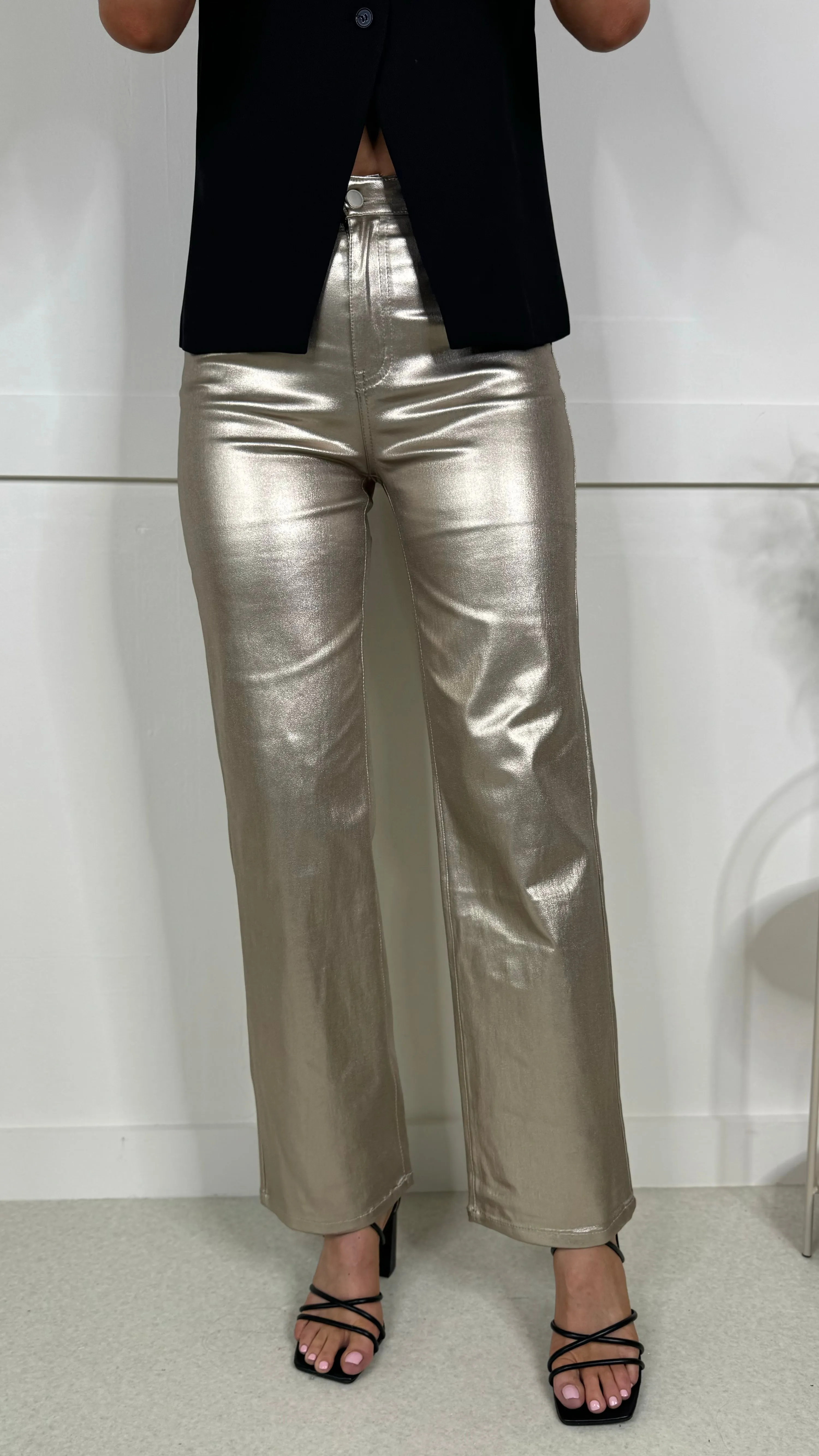 Cher Champagne Straight Leg Trousers