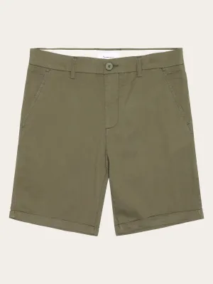 CHUCK regular chino poplin shorts - Burned Olive