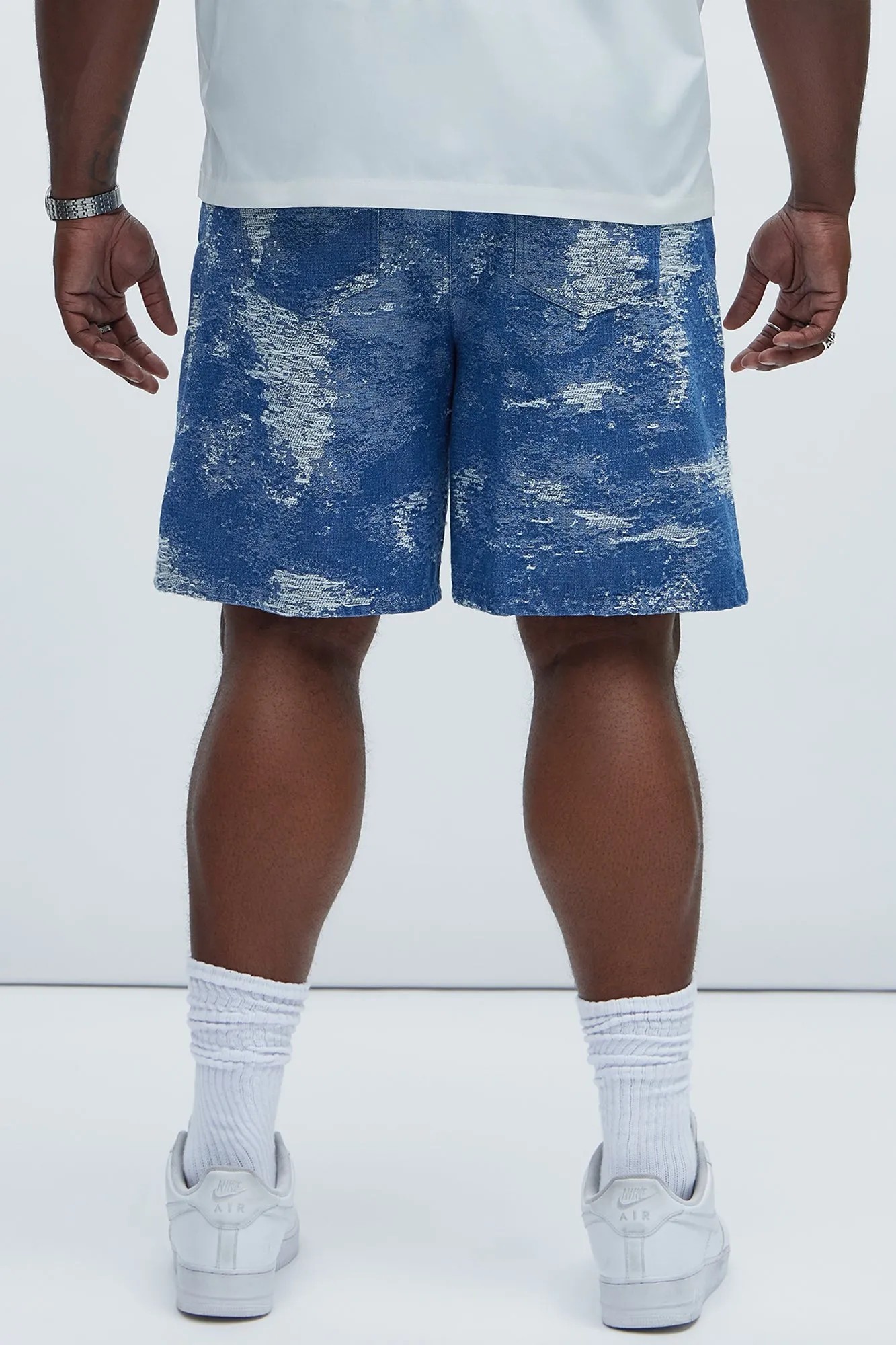 Cloud 9 Textured Relaxed Shorts - Light Blue