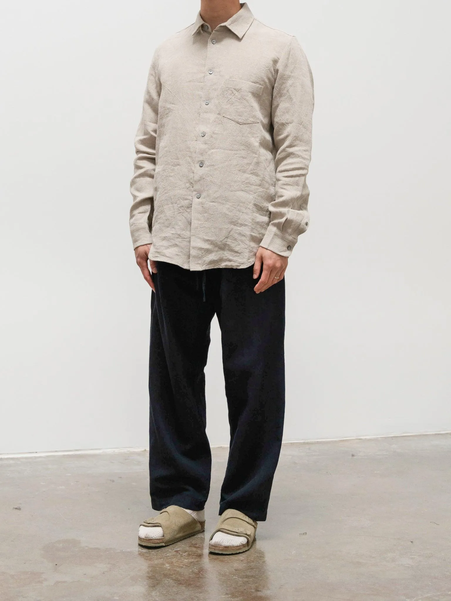 Co/Li/Silk Safari Mesh Easy Pants - Navy