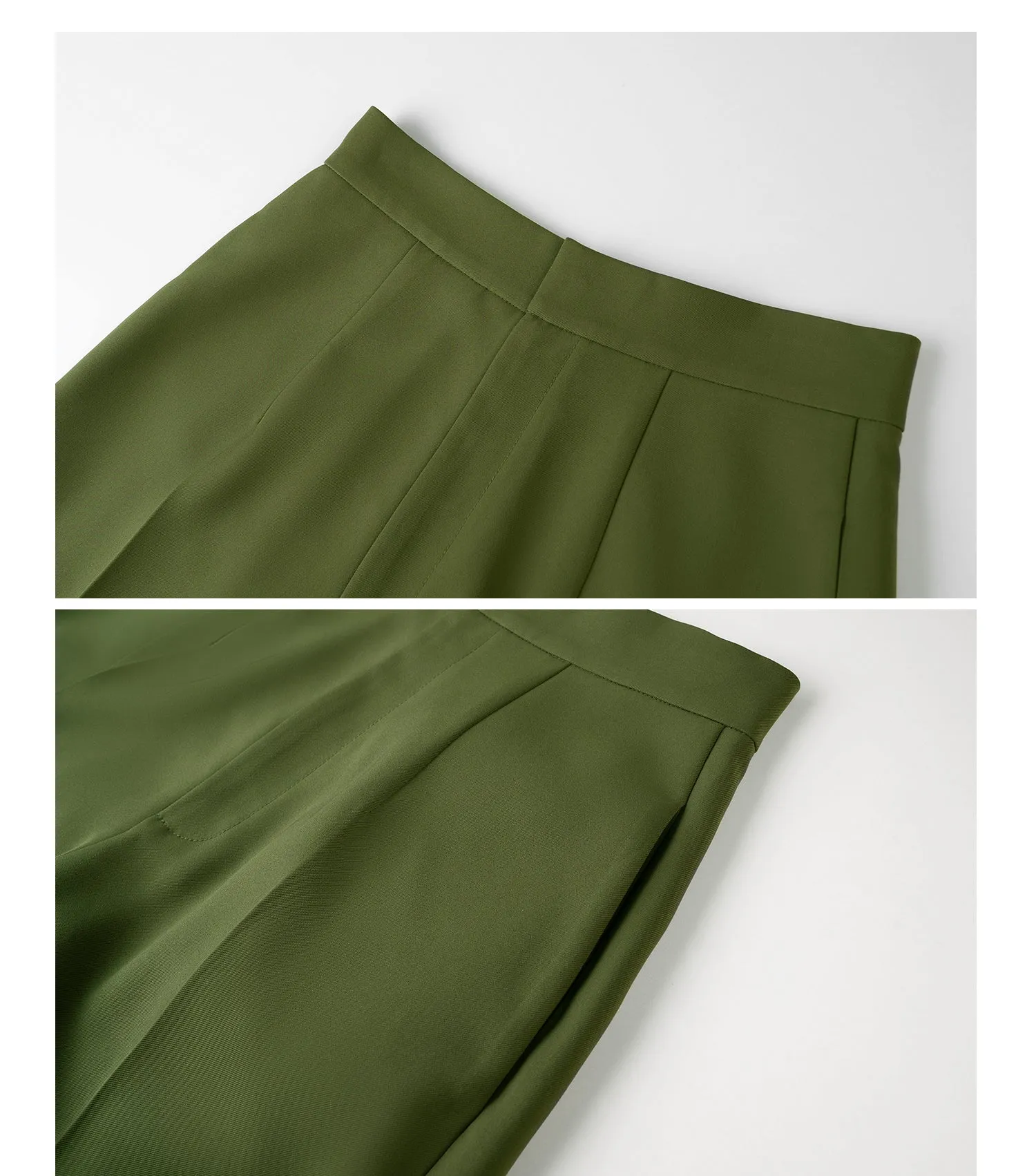 Collection of high-end, retro trousers, crafted with a drape high waist short suit set- Colo