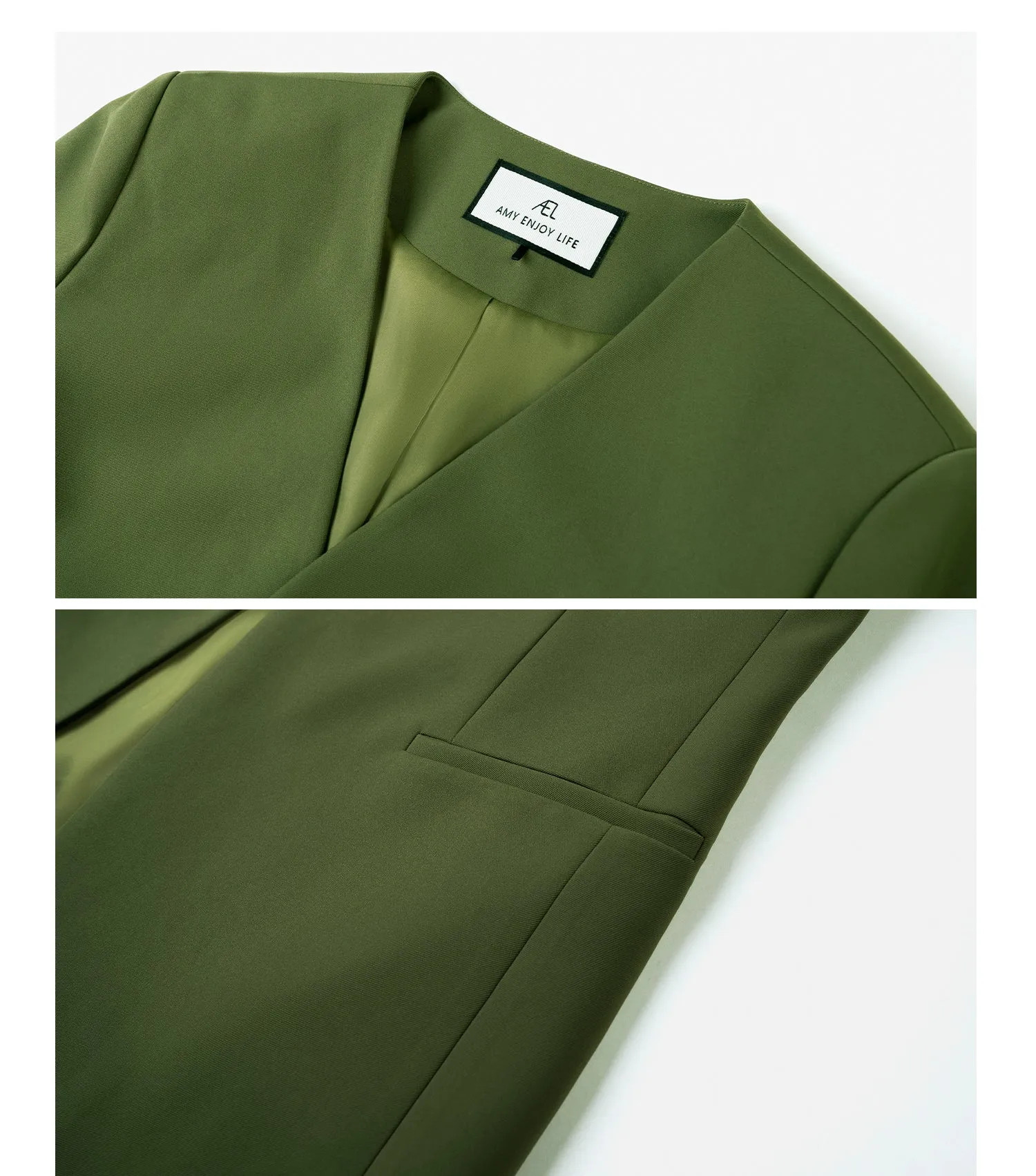 Collection of high-end, retro trousers, crafted with a drape high waist short suit set- Colo