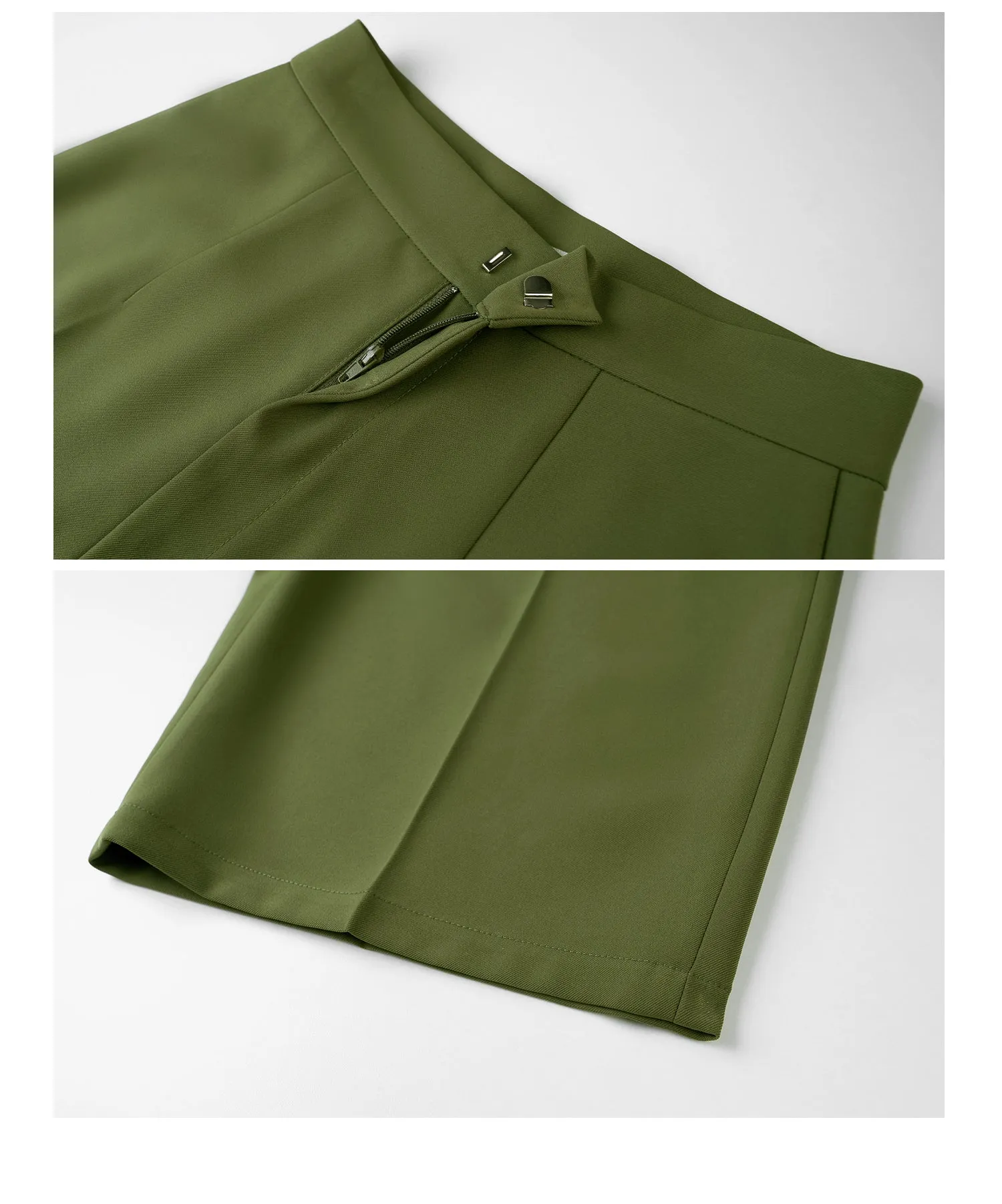 Collection of high-end, retro trousers, crafted with a drape high waist short suit set- Colo