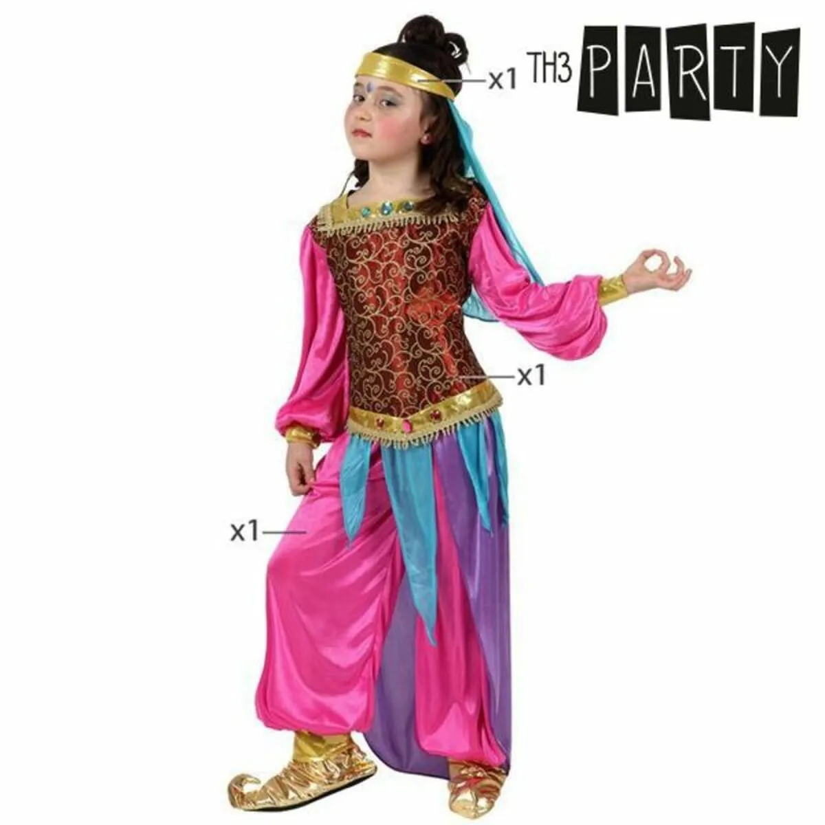 Costume for Children Th3 Party 6593 Multicolour 3-4 Years arabian dancer