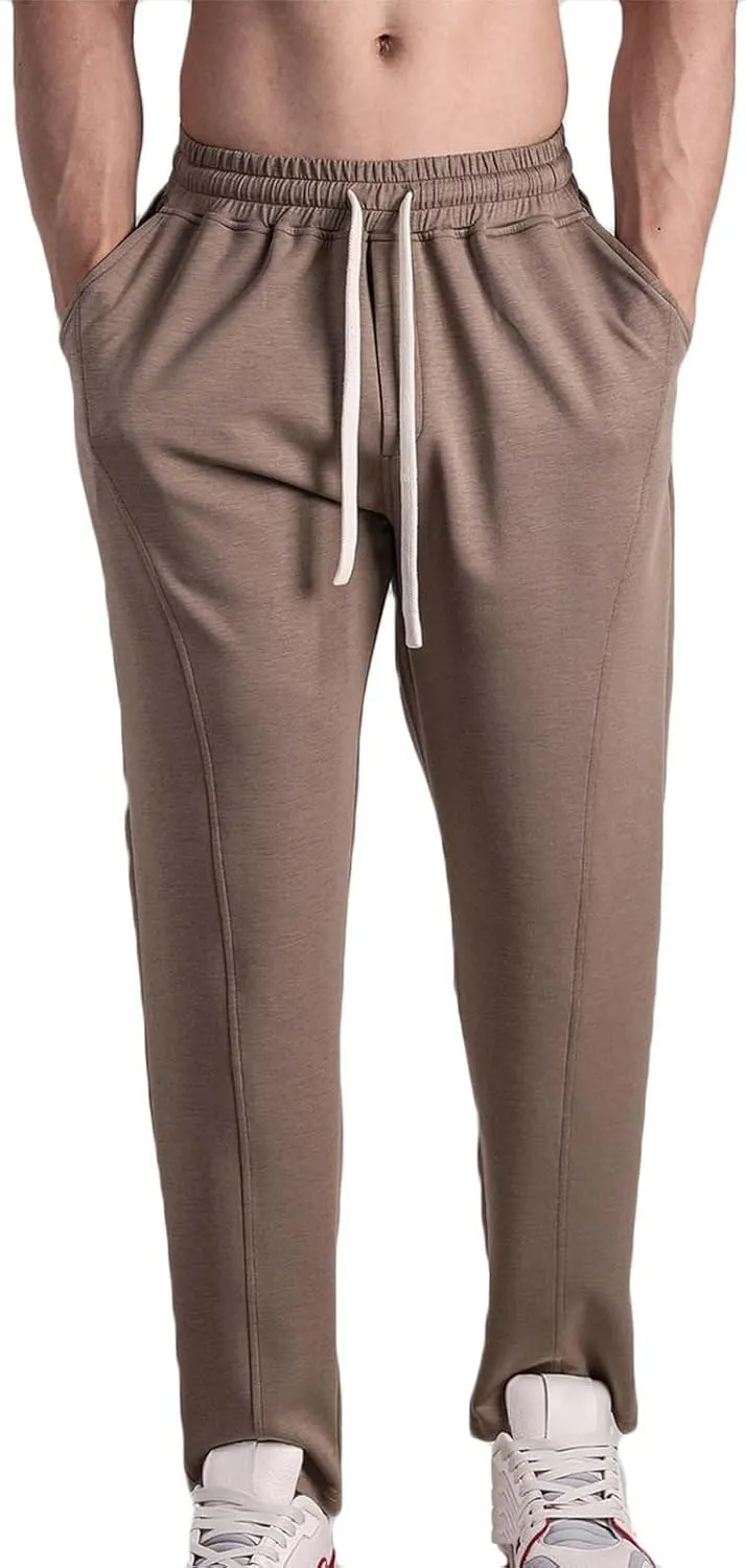 Cotton Lightweight Slim Fit Sweatpants for Men Elastic Waist Drawstring Quick Dry Breathable Pant Training Pants