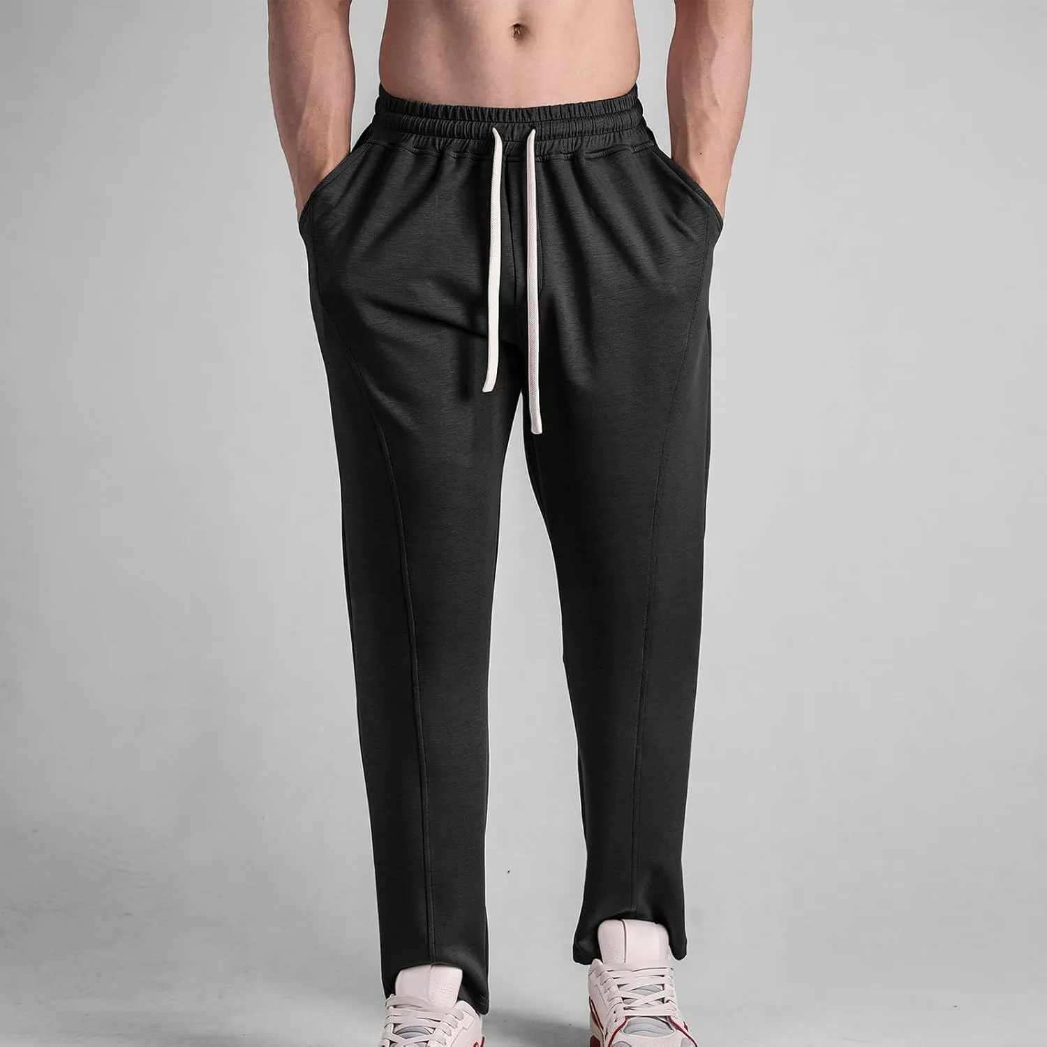 Cotton Lightweight Slim Fit Sweatpants for Men Elastic Waist Drawstring Quick Dry Breathable Pant Training Pants
