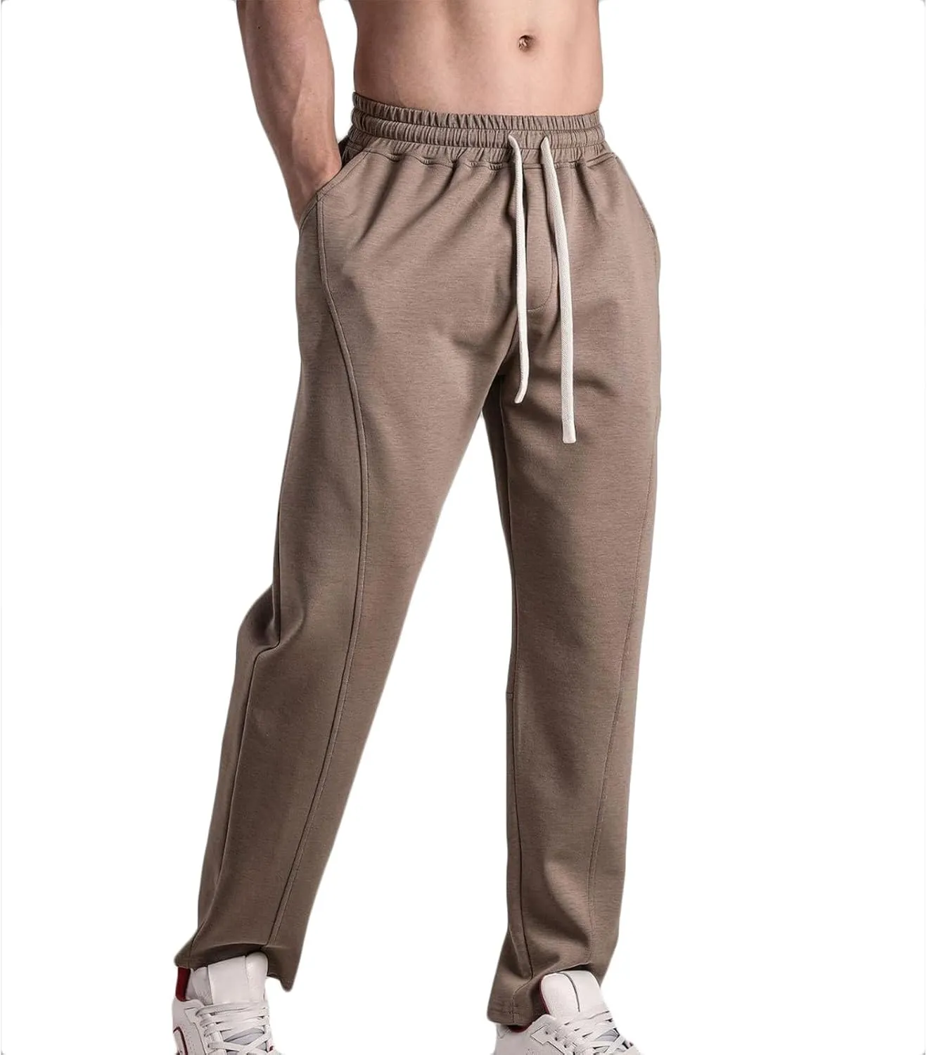 Cotton Lightweight Slim Fit Sweatpants for Men Elastic Waist Drawstring Quick Dry Breathable Pant Training Pants