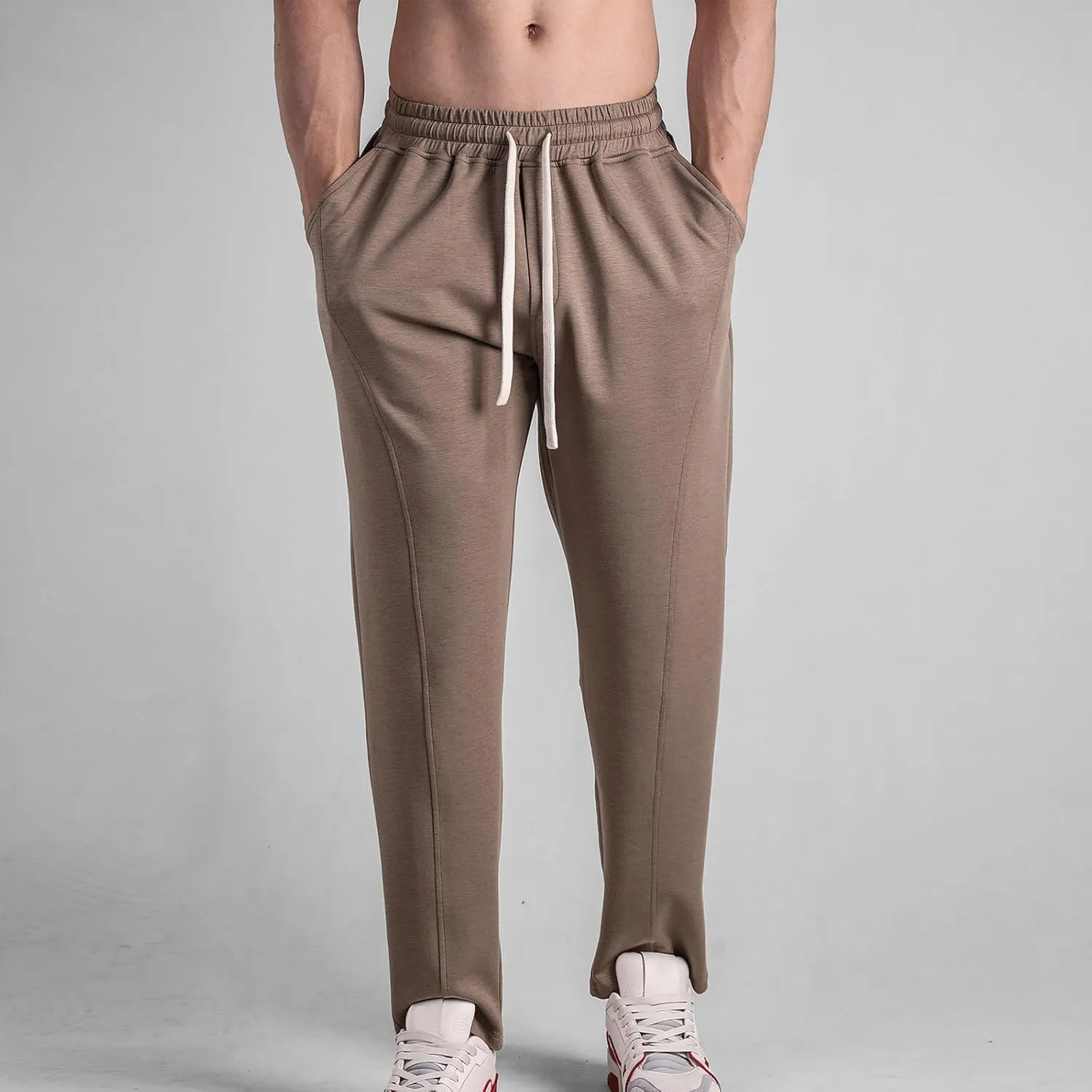 Cotton Lightweight Slim Fit Sweatpants for Men Elastic Waist Drawstring Quick Dry Breathable Pant Training Pants