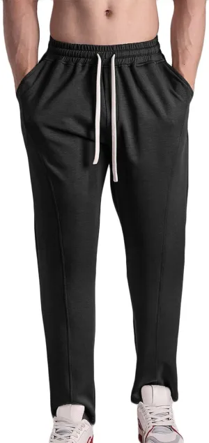 Cotton Lightweight Slim Fit Sweatpants for Men Elastic Waist Drawstring Quick Dry Breathable Pant Training Pants