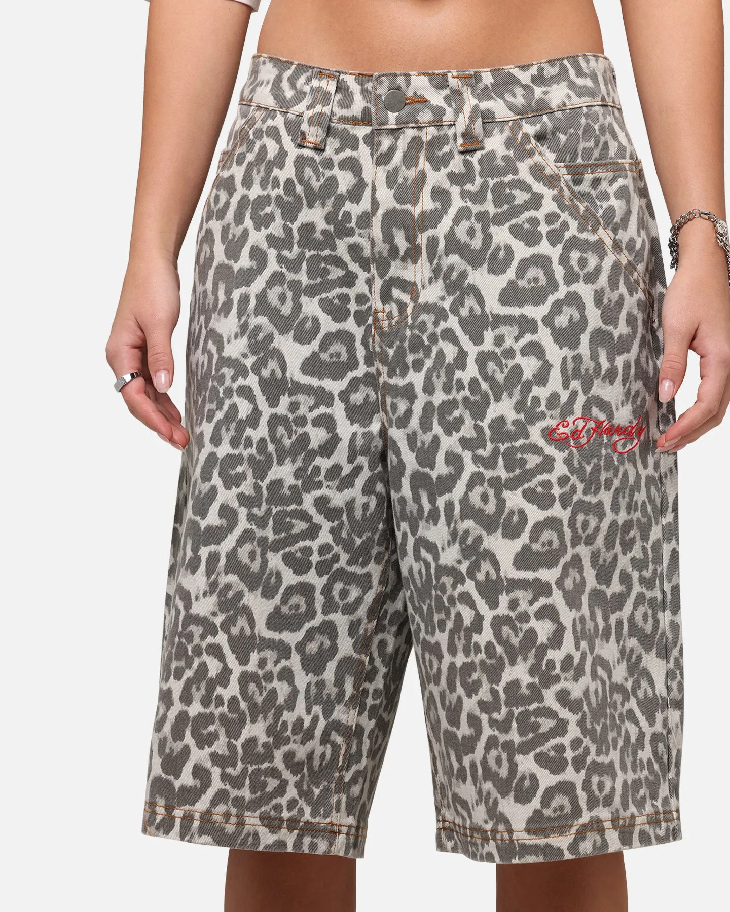 Ed Hardy Women's Leopard Jorts Leopard
