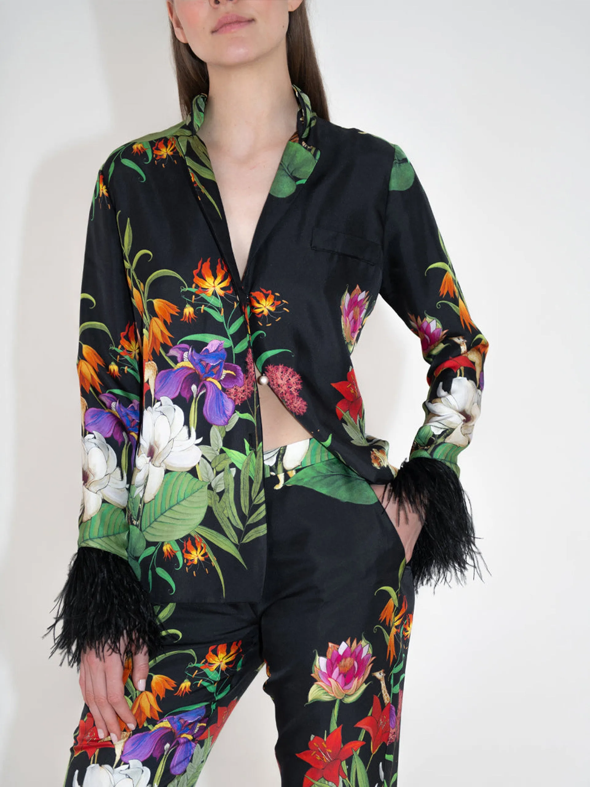 Eden twill top in safari black
