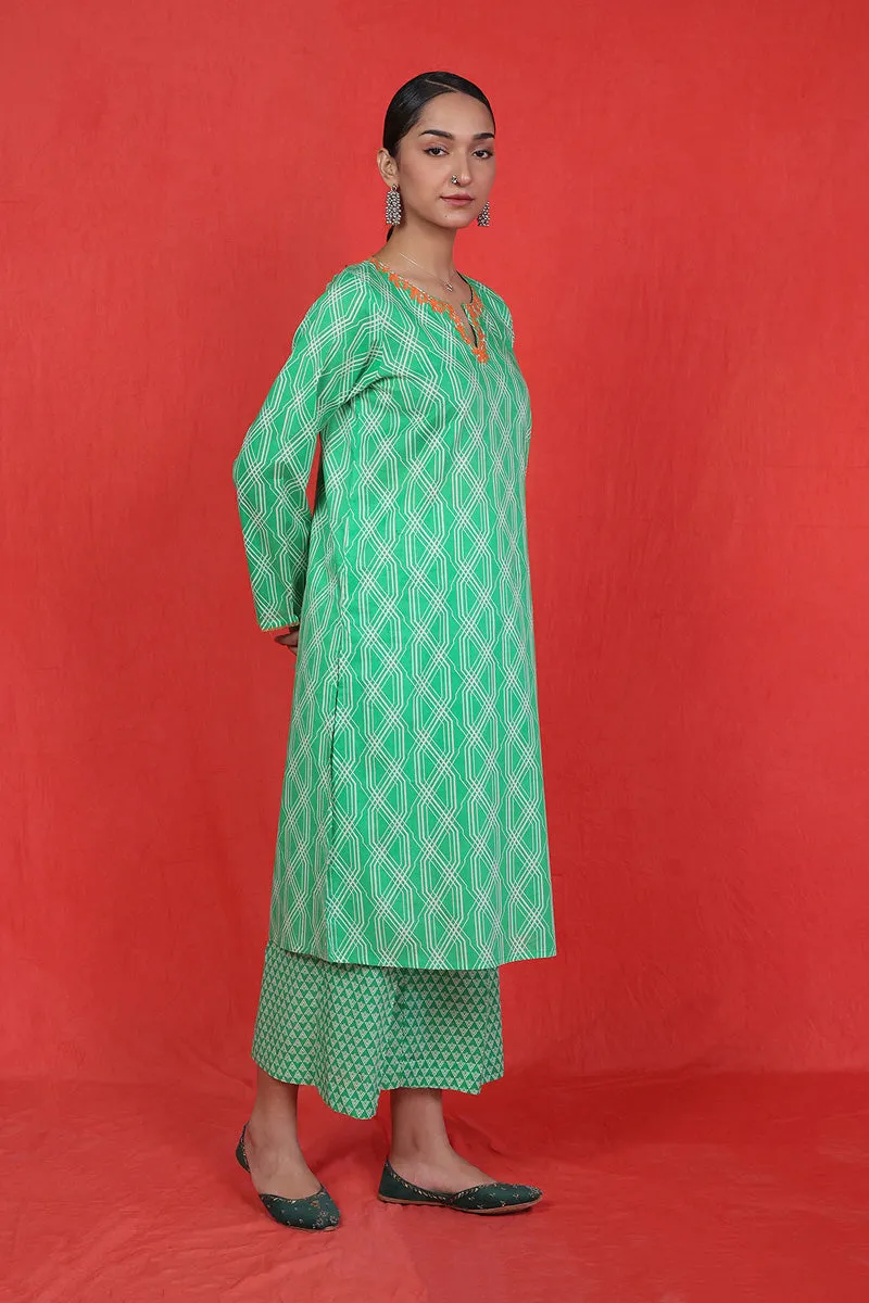 Embroidered Lakeer Set
