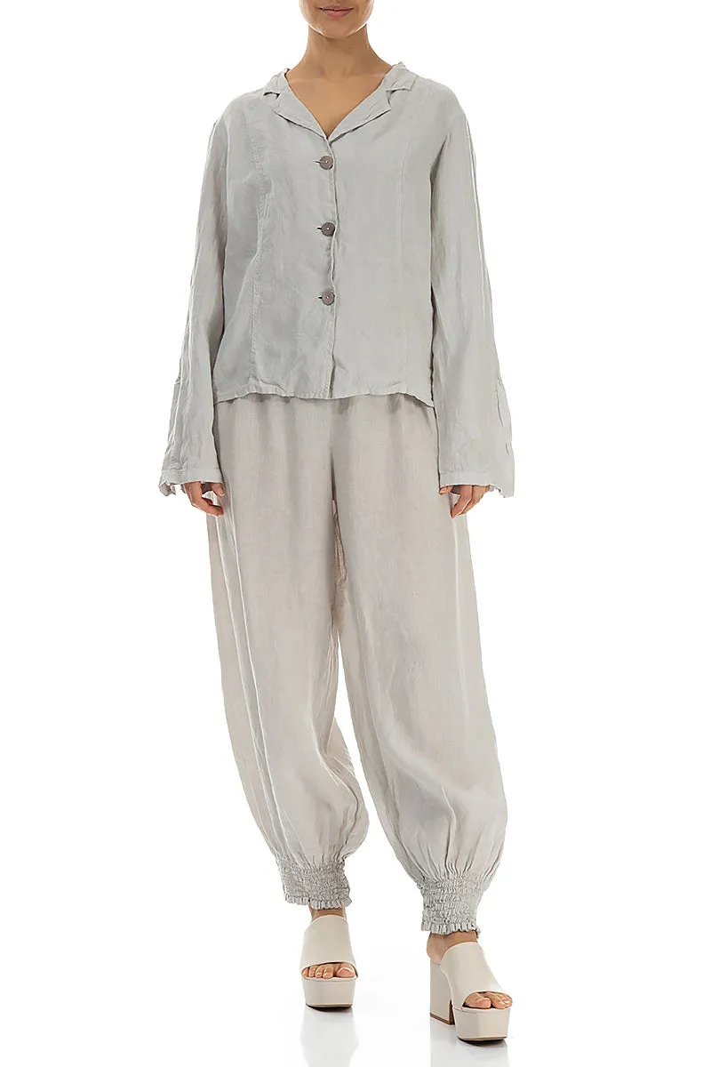 Flared Sleeves Cappuccino Linen Jacket