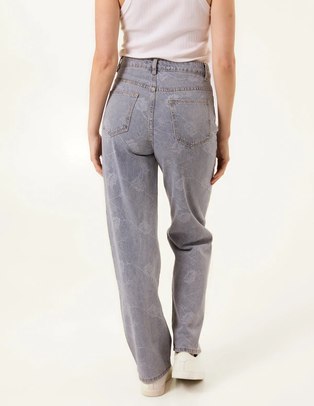 Flower Embroidered Jeans