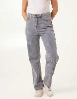 Flower Embroidered Jeans