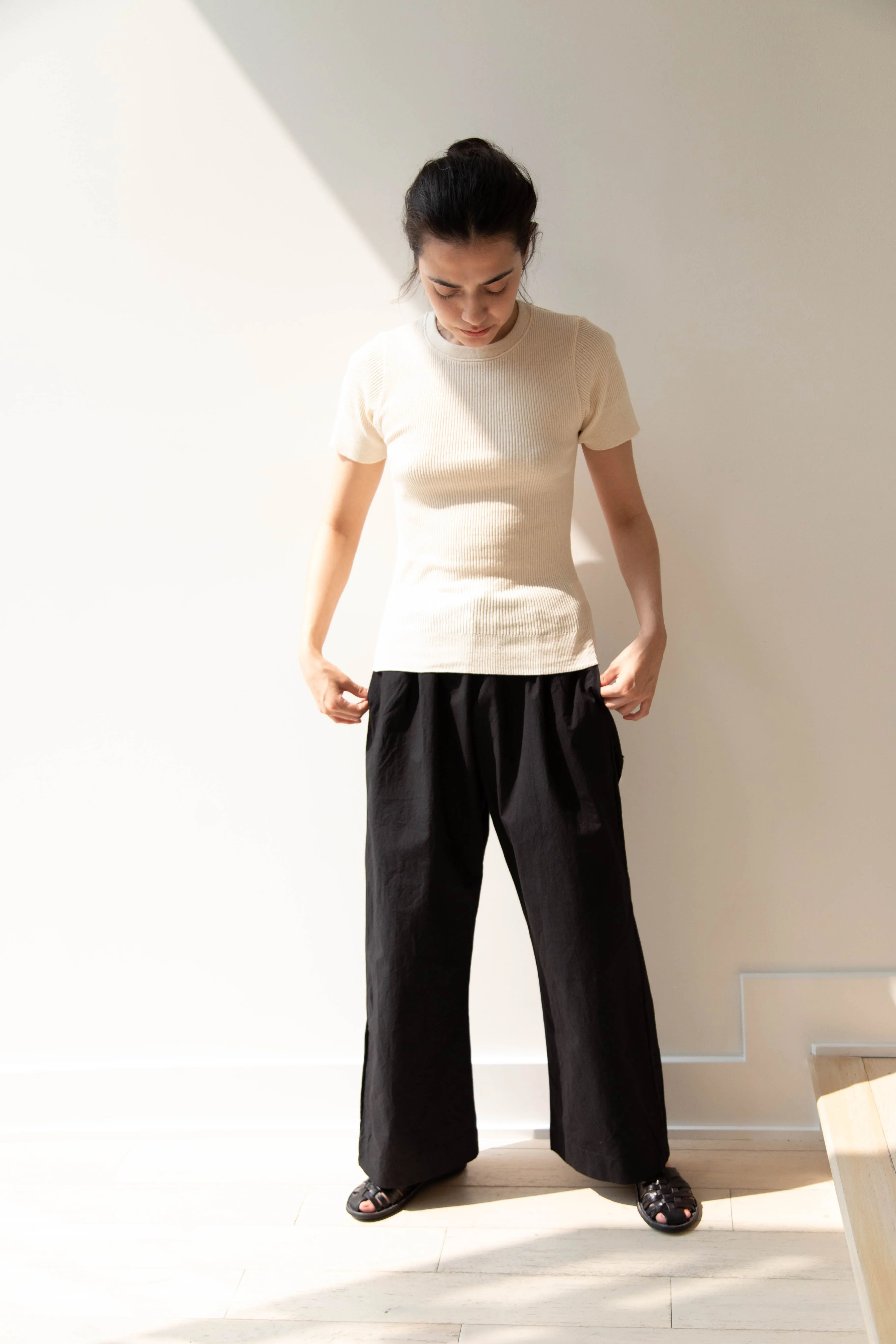 Gauze | Atelier Pant in Black Cotton