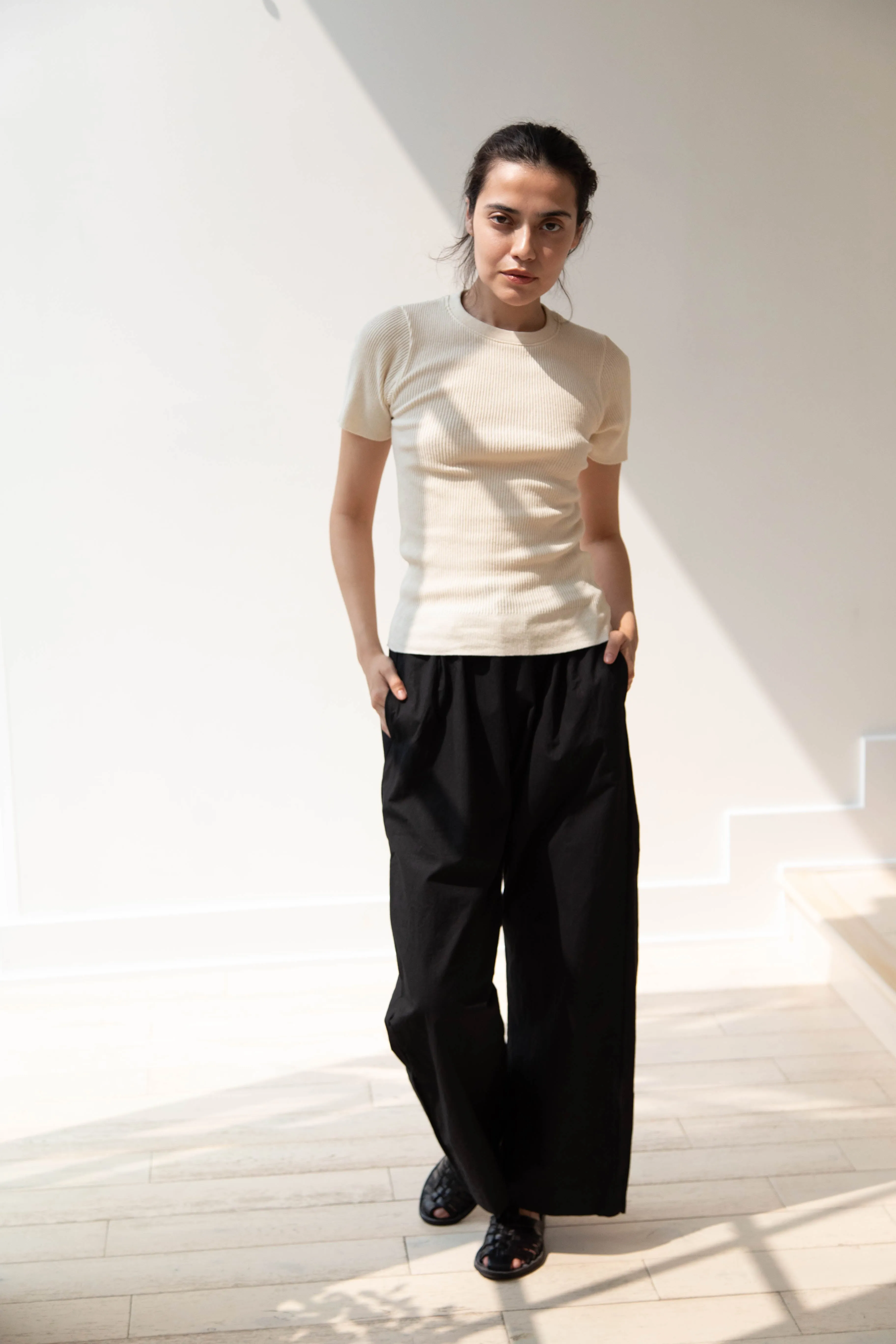Gauze | Atelier Pant in Black Cotton
