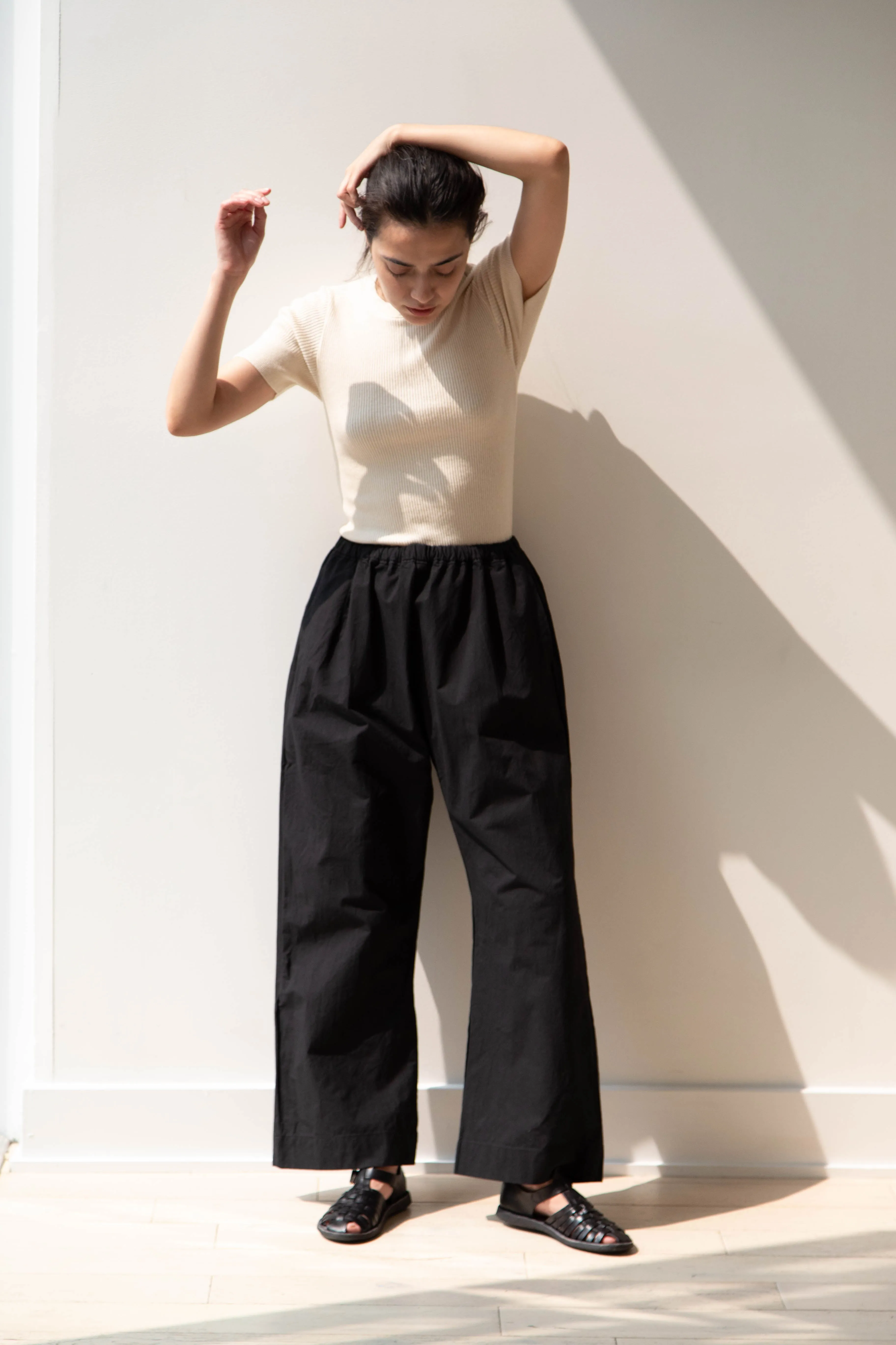 Gauze | Atelier Pant in Black Cotton