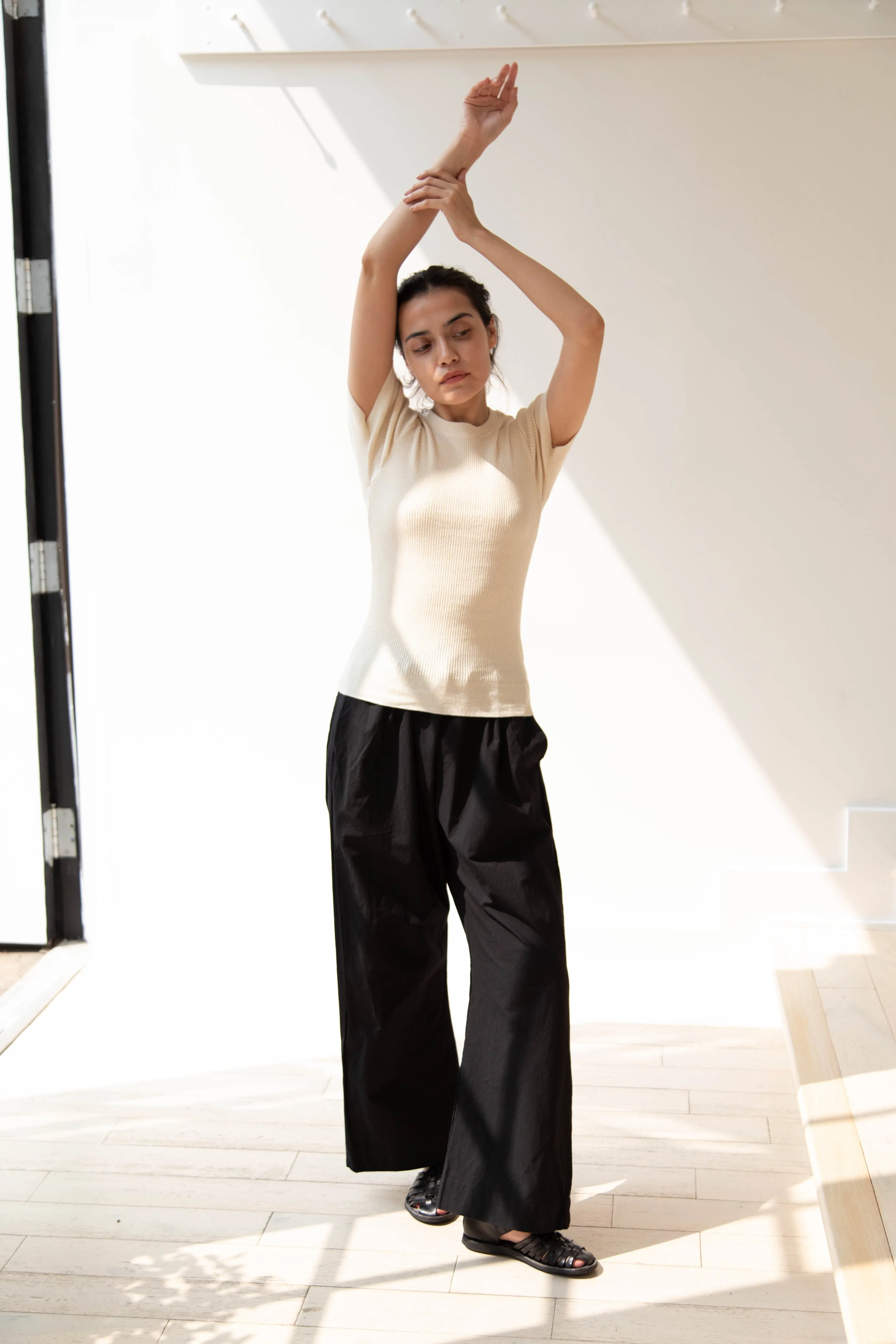 Gauze | Atelier Pant in Black Cotton
