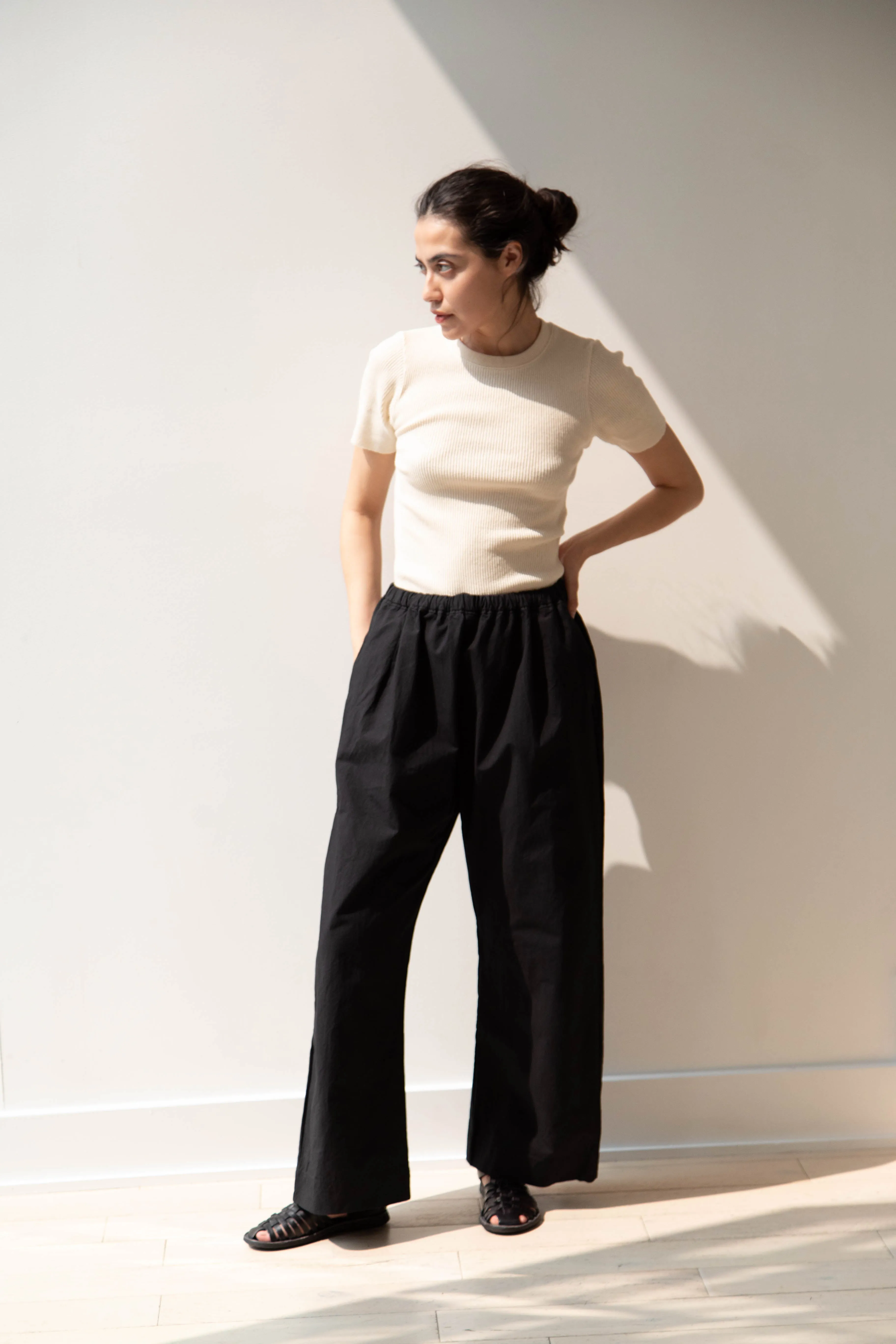 Gauze | Atelier Pant in Black Cotton
