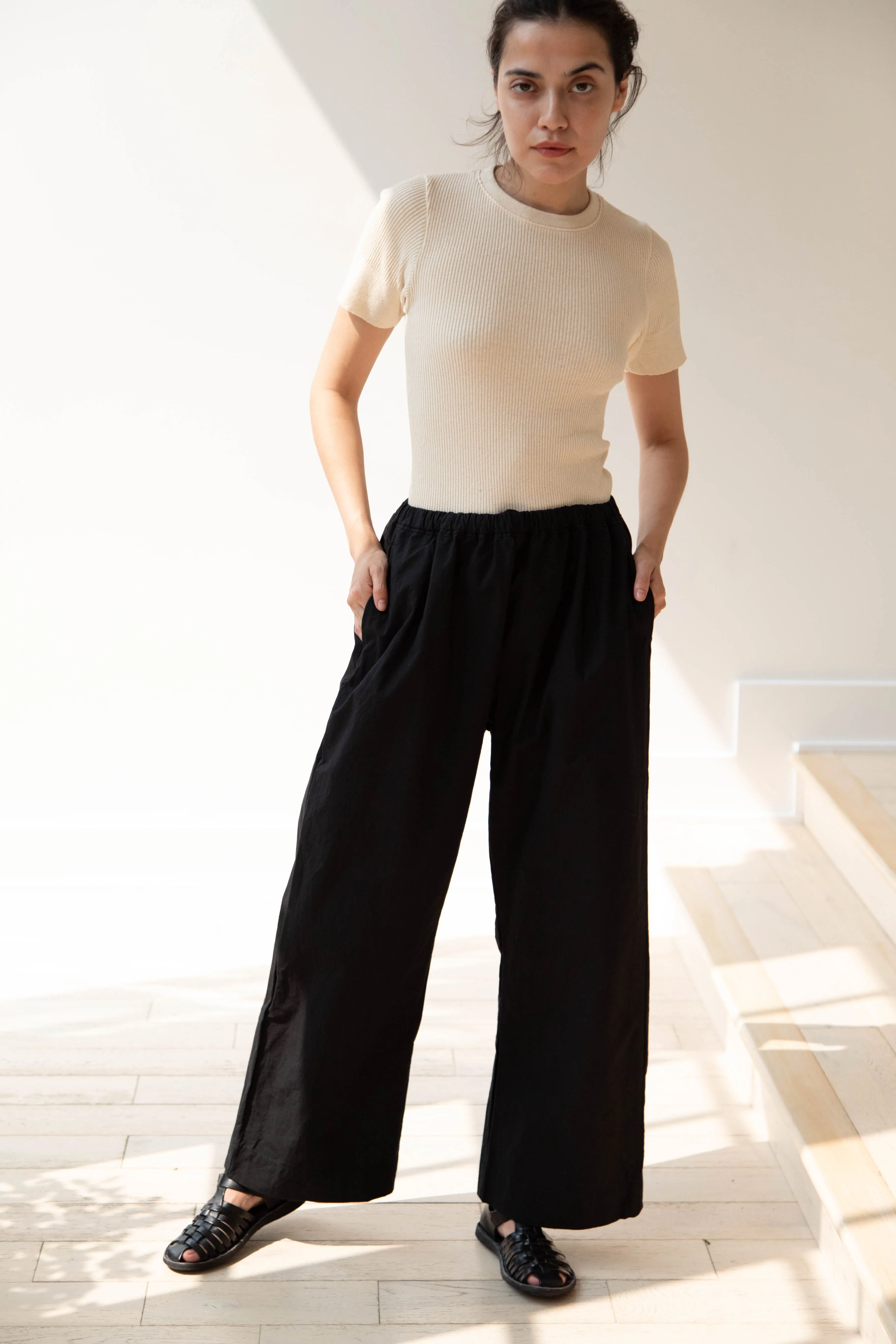 Gauze | Atelier Pant in Black Cotton