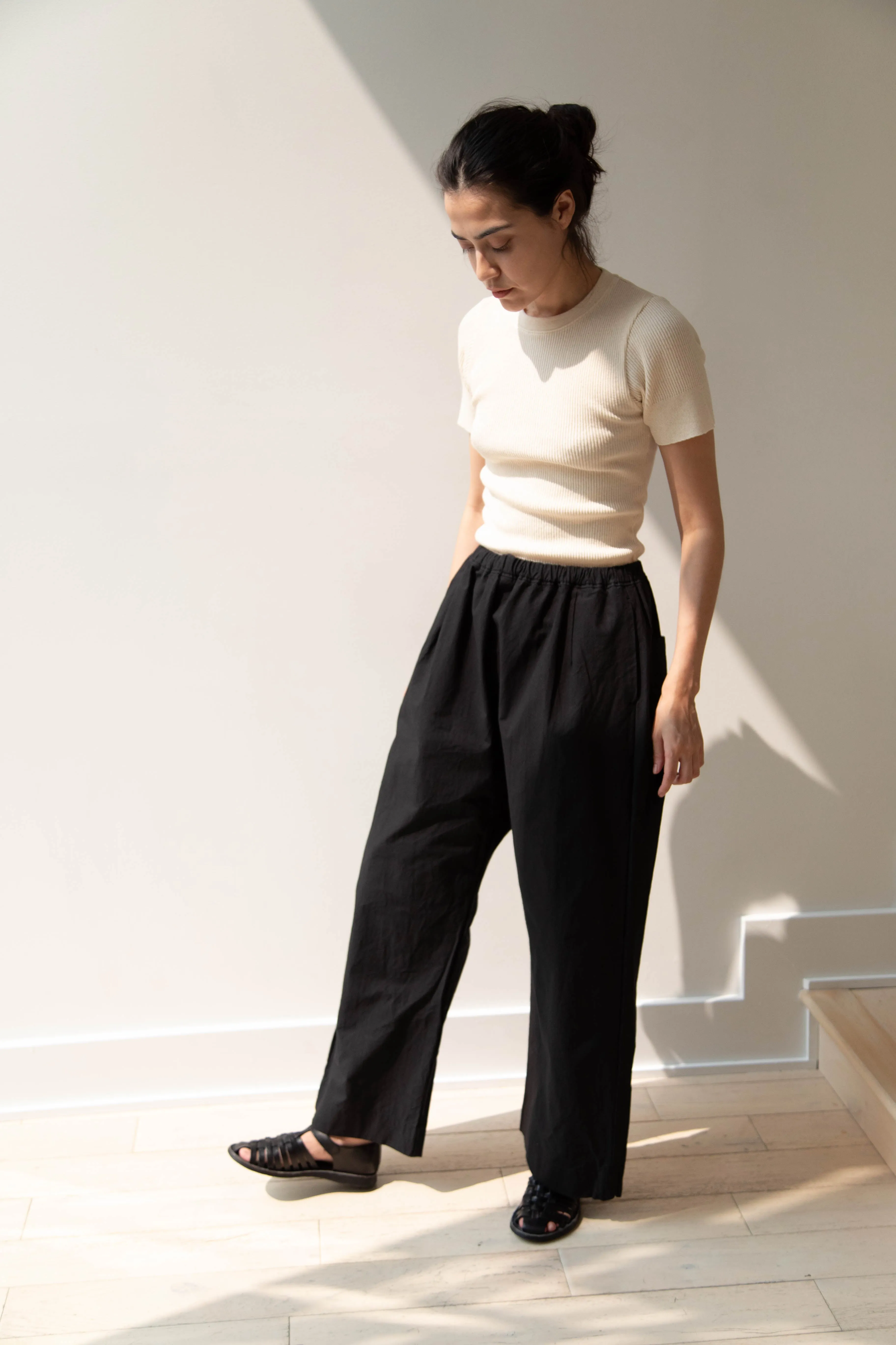 Gauze | Atelier Pant in Black Cotton