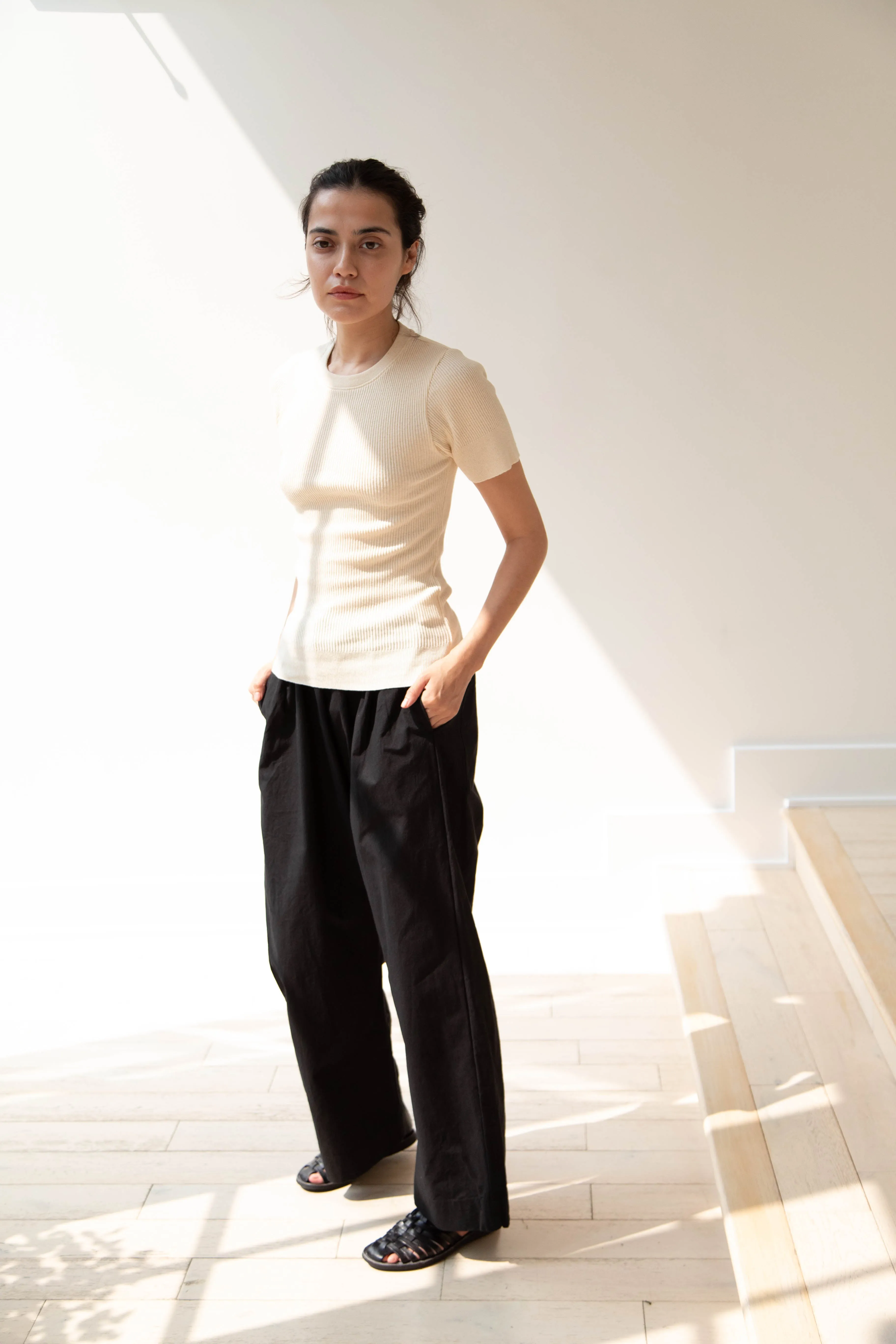 Gauze | Atelier Pant in Black Cotton