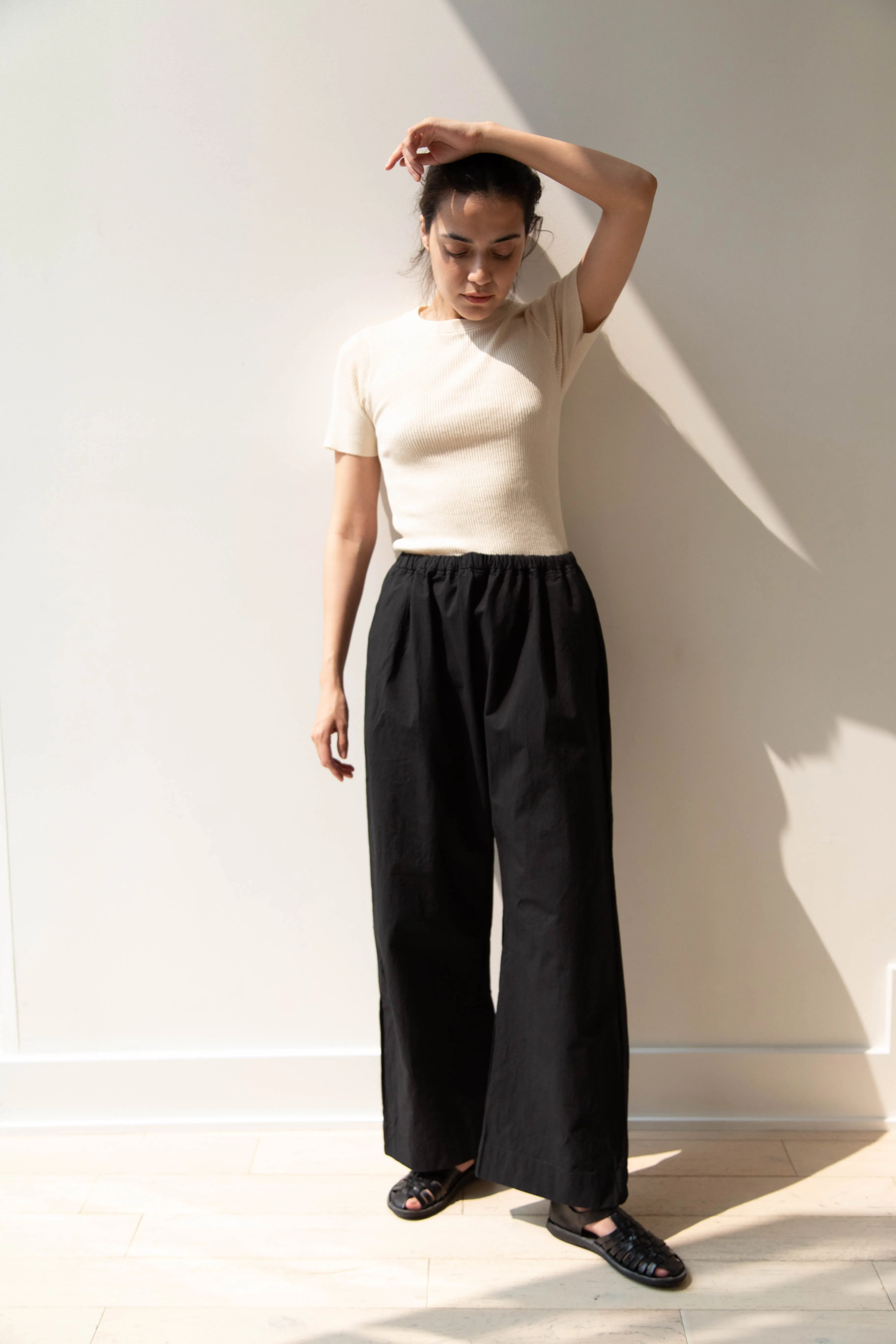 Gauze | Atelier Pant in Black Cotton
