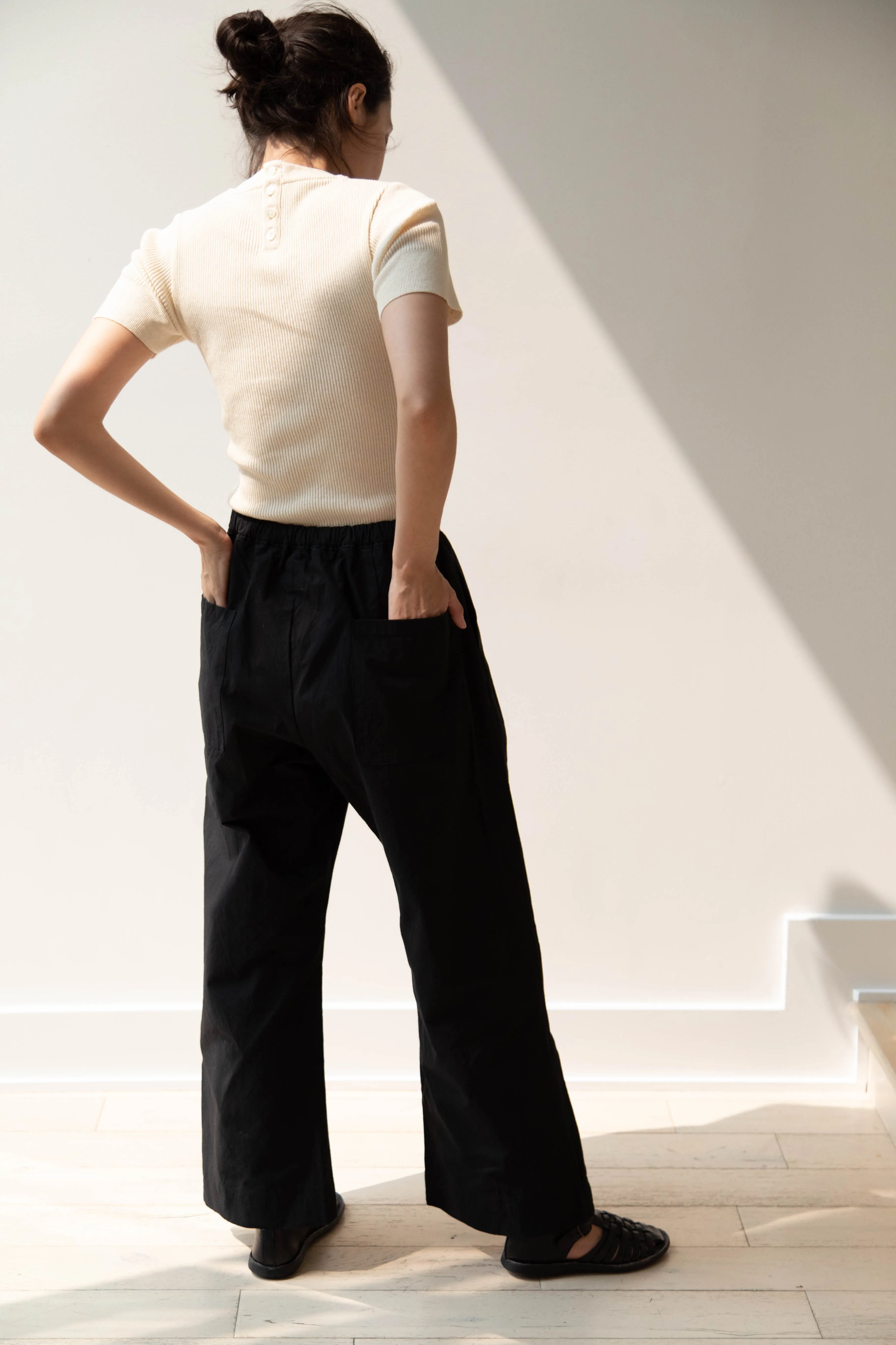 Gauze | Atelier Pant in Black Cotton
