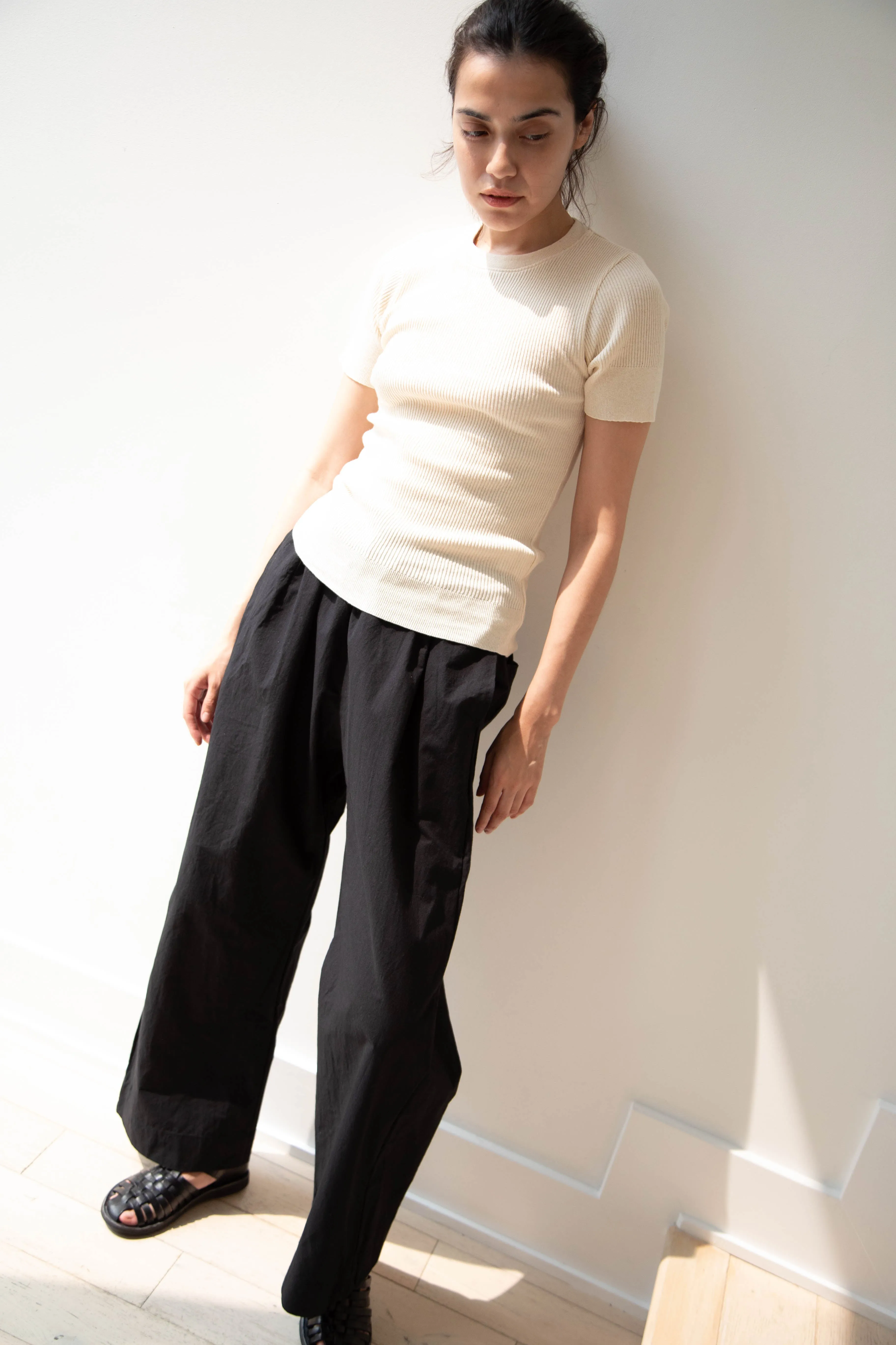 Gauze | Atelier Pant in Black Cotton
