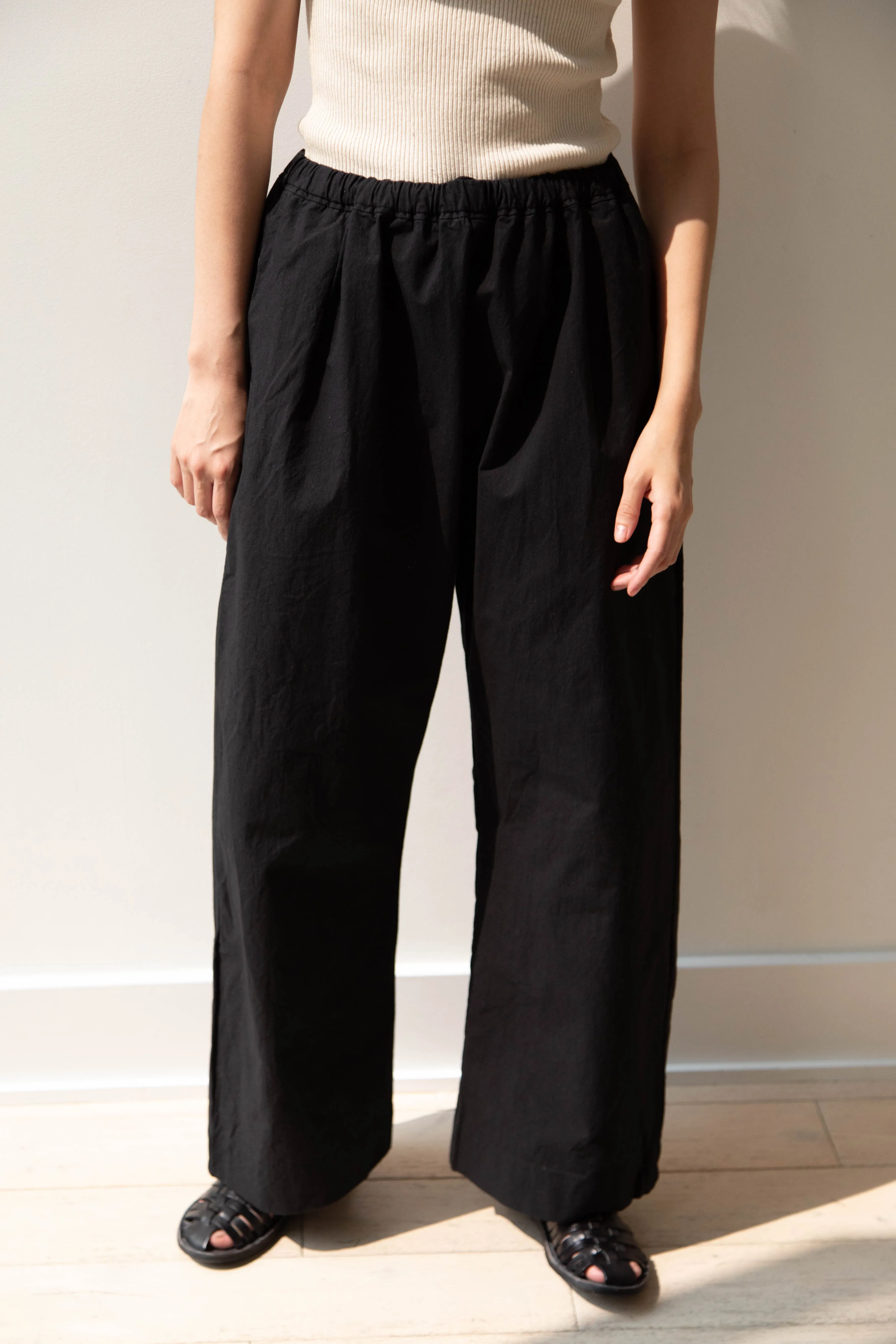 Gauze | Atelier Pant in Black Cotton
