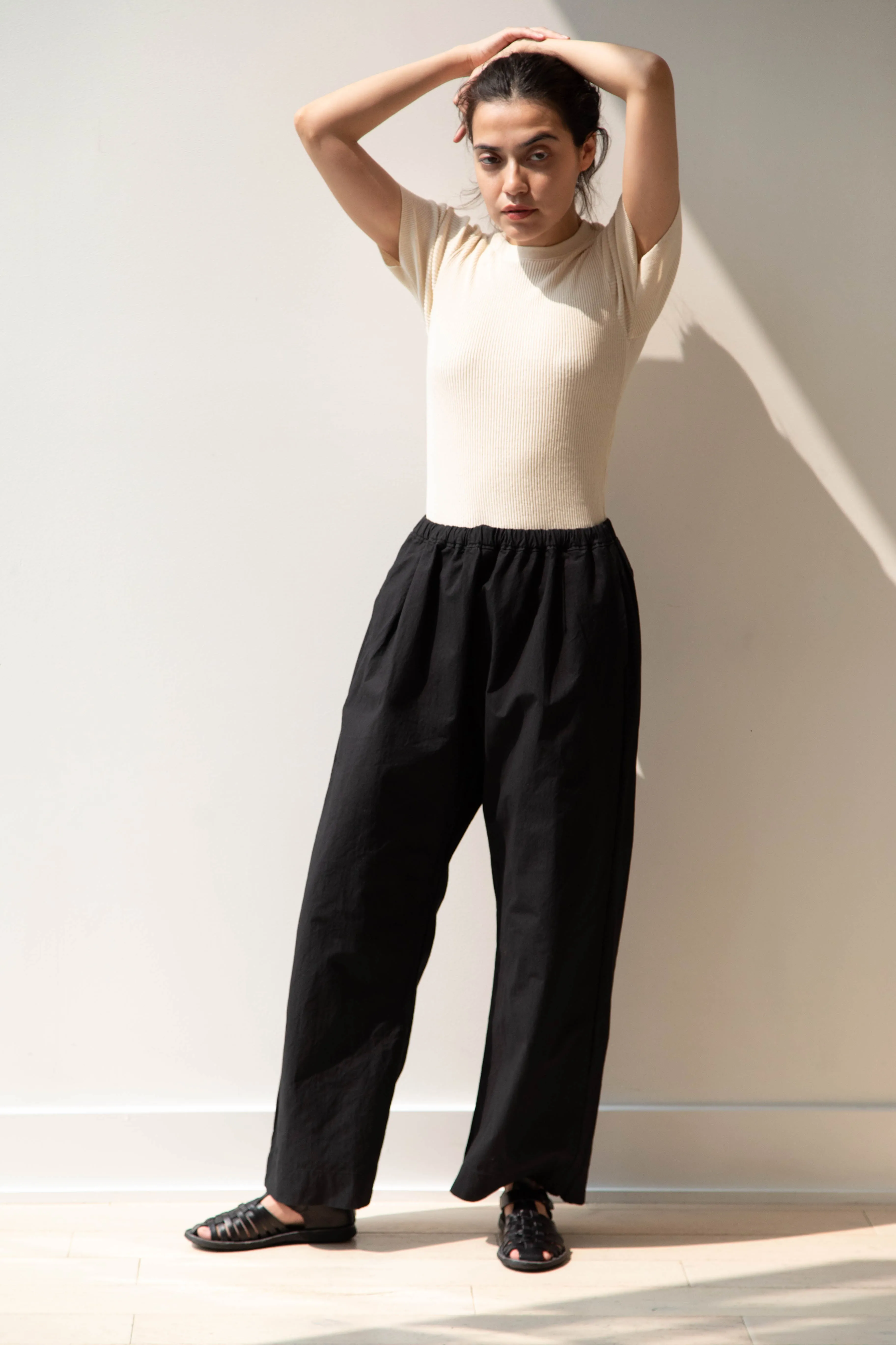Gauze | Atelier Pant in Black Cotton
