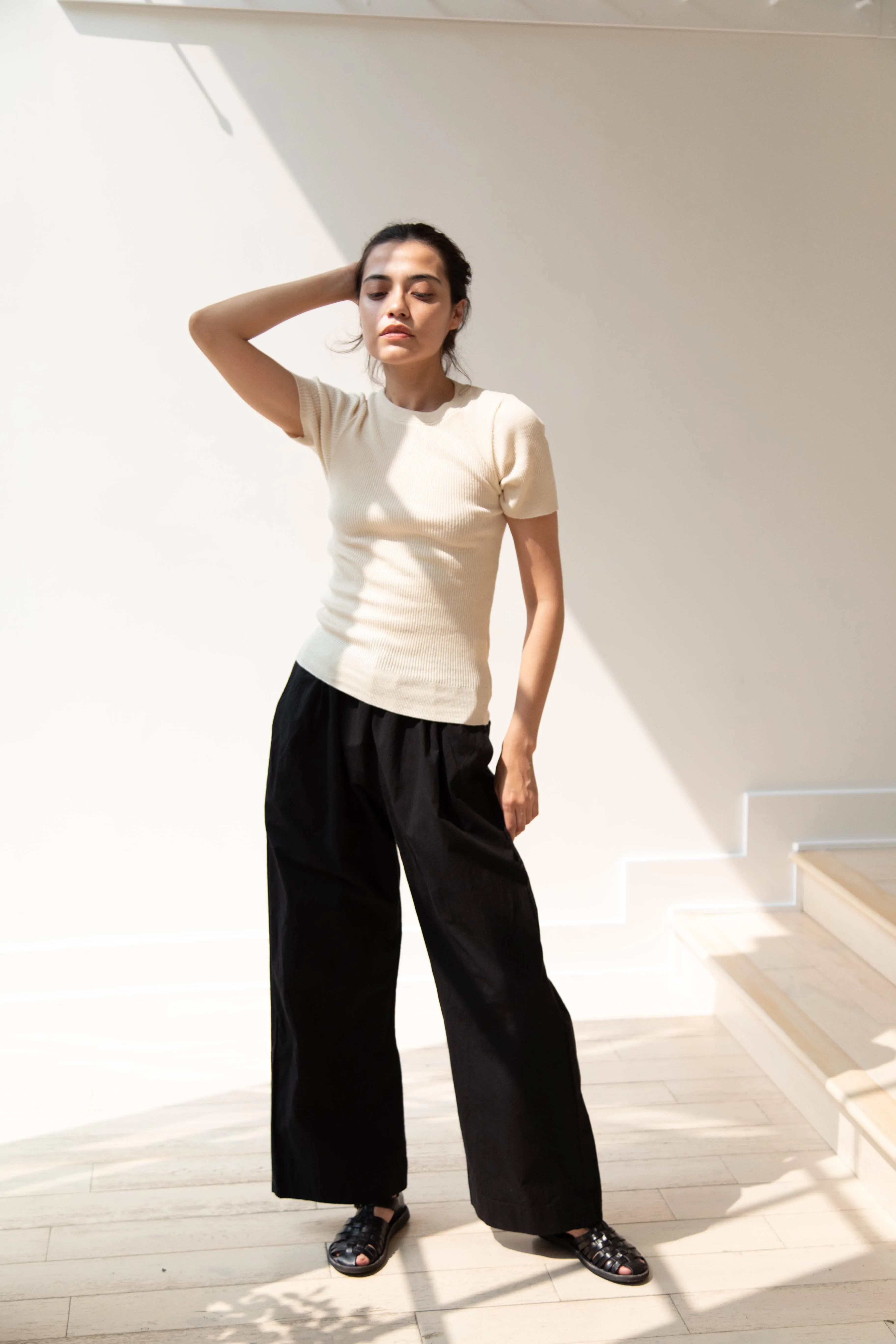 Gauze | Atelier Pant in Black Cotton