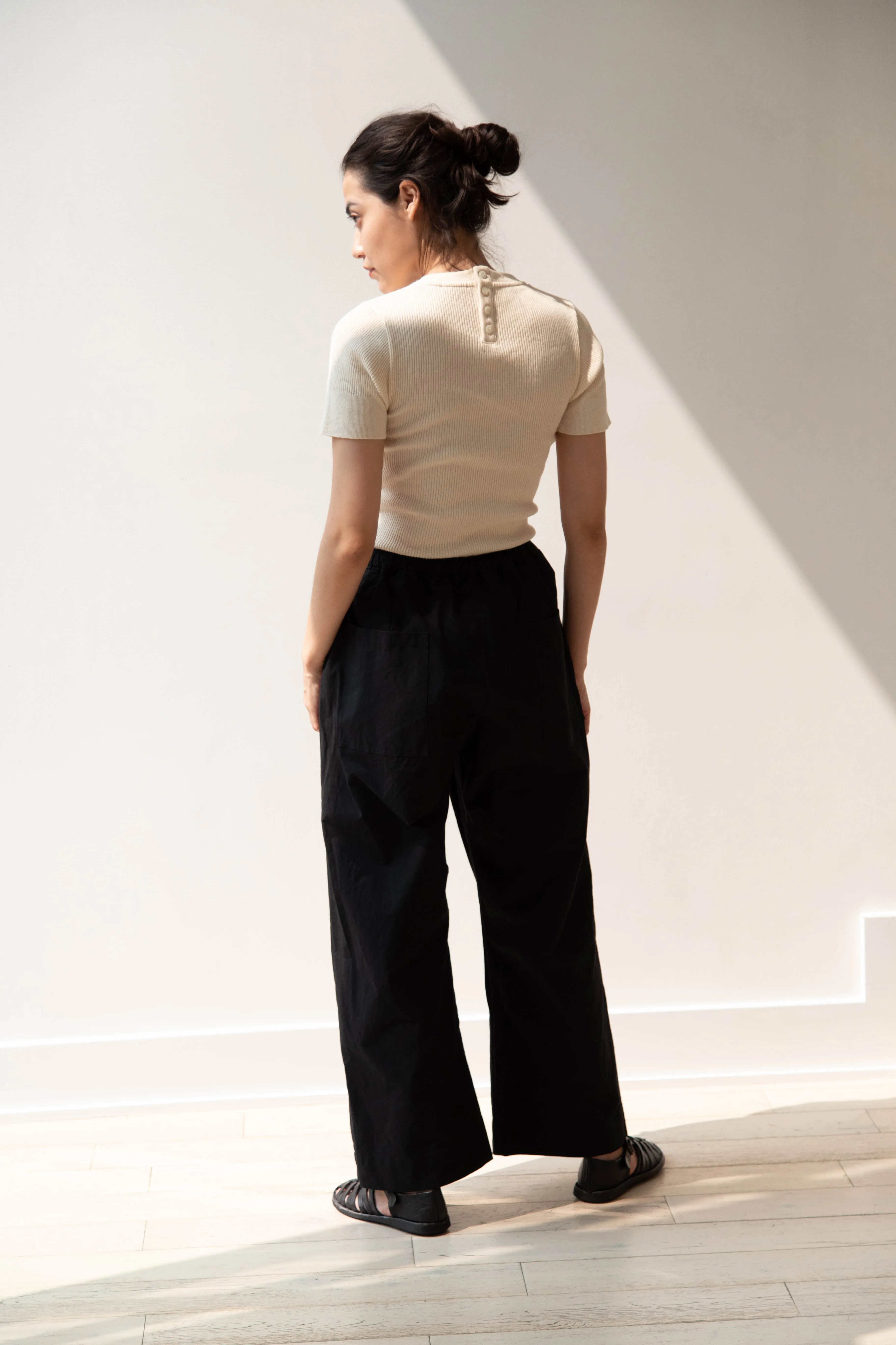 Gauze | Atelier Pant in Black Cotton