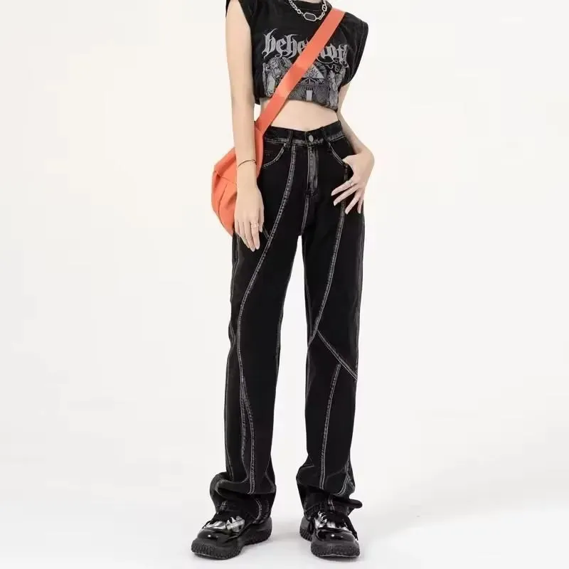 Grunge Unisex Vintage Straight Leg Jeans
