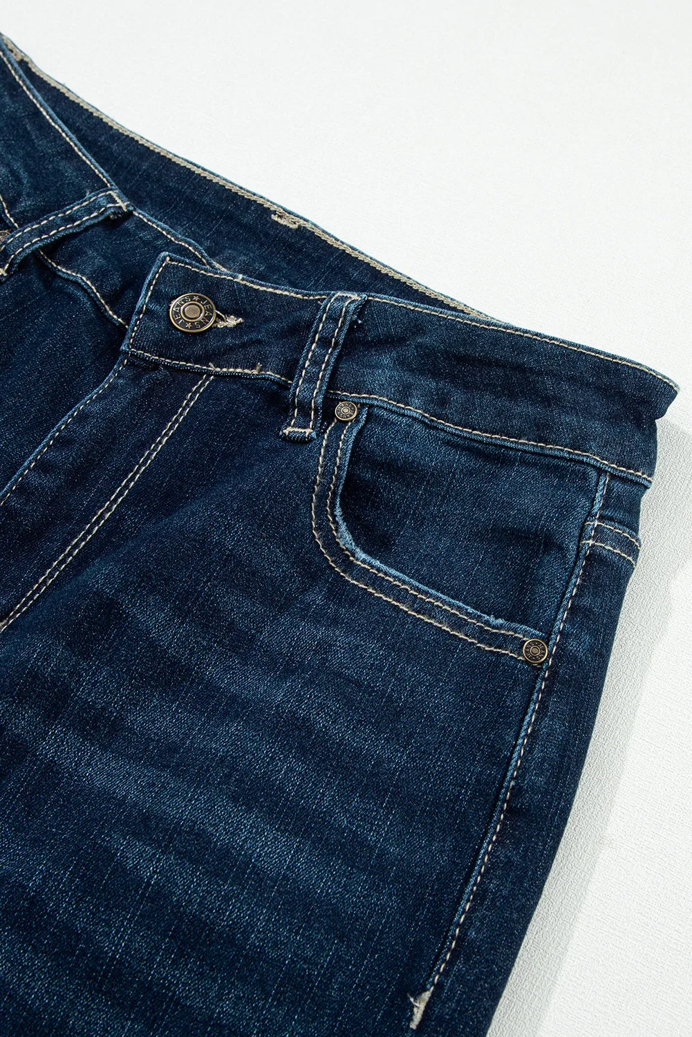 High Rise Ripped Bell Bottom Jeans