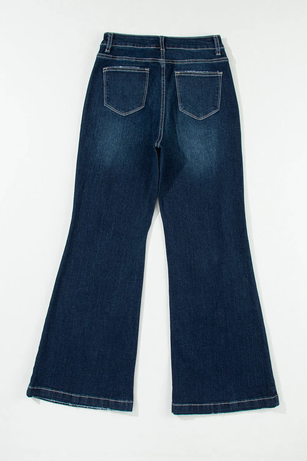 High Rise Ripped Bell Bottom Jeans