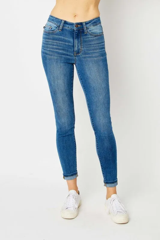 Judy Blue High Rise Cuffed Skinny Jeans