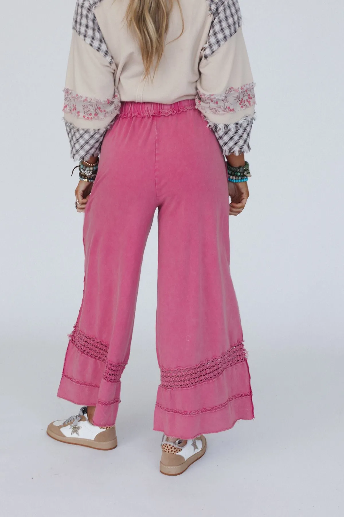 Just Breathe Wide Leg Pants - Red