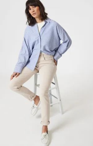 KATHLEEN SLIM BOYFRIEND IN BEIGE FLEX BLUE